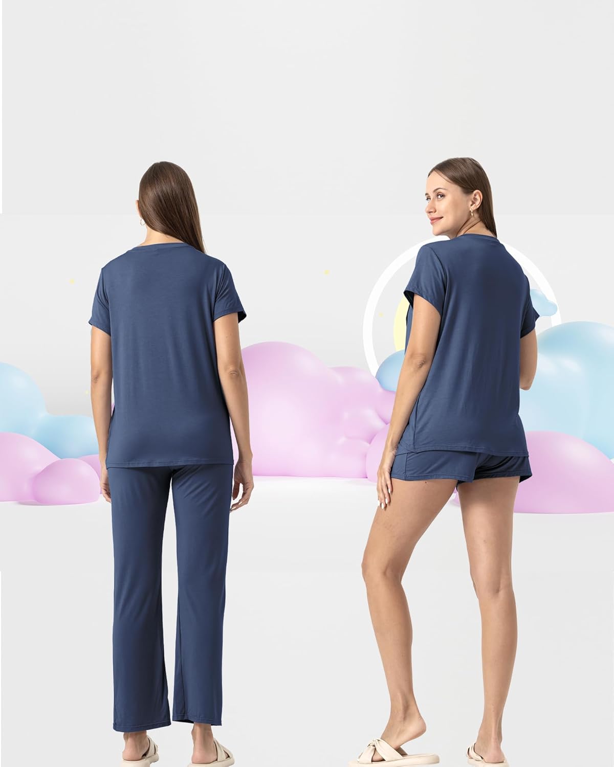 Rnxrbb 3 Piece Postpartum Nursing Pajamas Set Casual Soft Maternity Breastfeeding Pjs Sleepwear Loungewear Clothes Layer - Image 6
