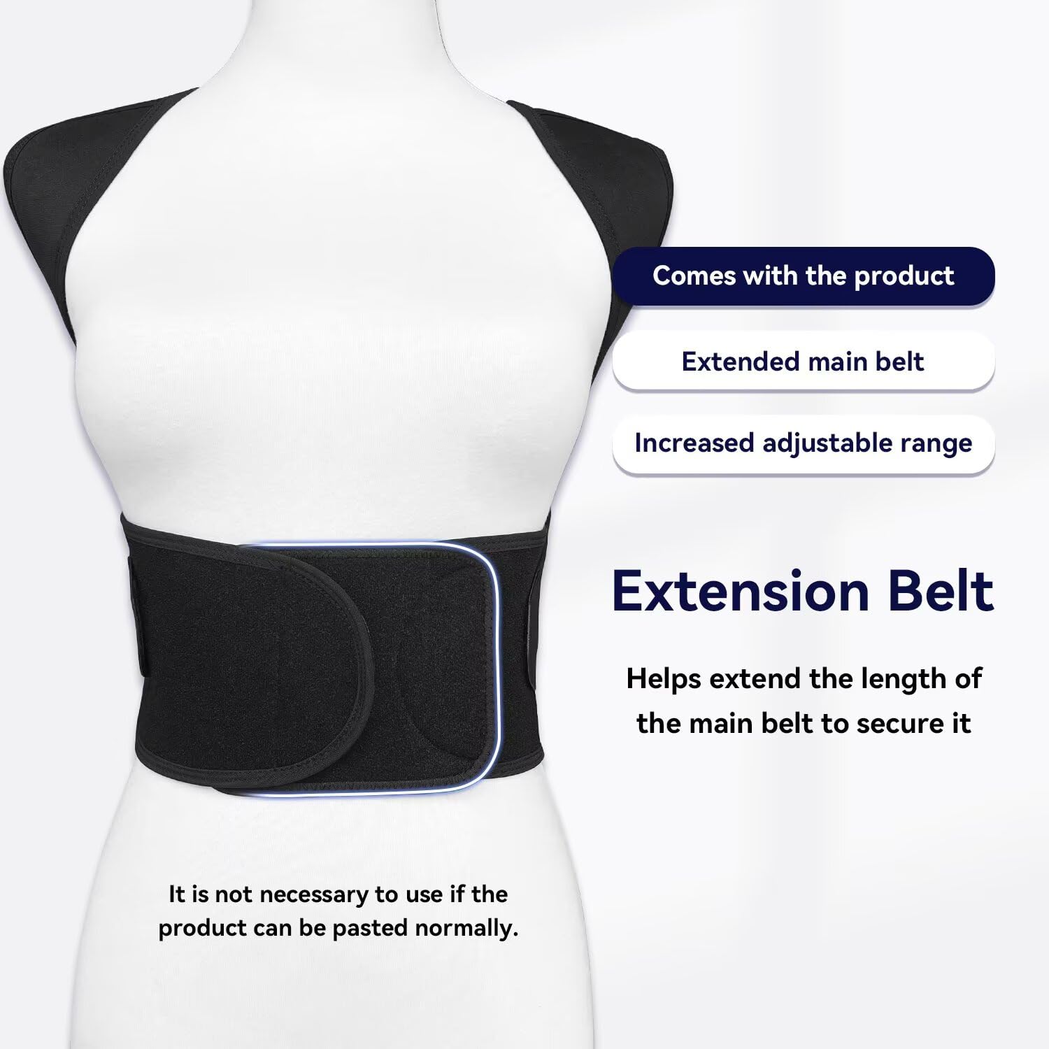 VOKOKOYA Posture Corrector for Women and Men,Adjustable Shoulder Straightener,Back Support Brace,Upper Spine scoliosis, hunchback Black Medium - Image 7