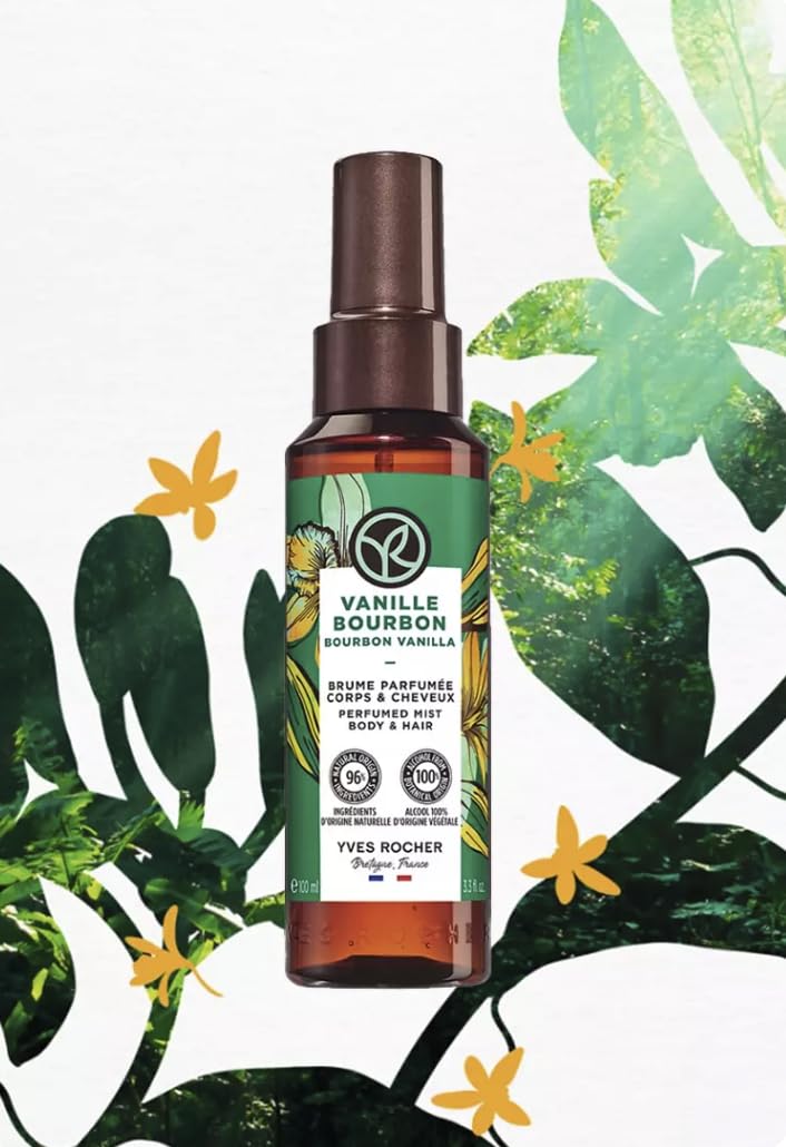 Yves Rocher Sweet Bourbon Vanilla Hair and Body Spray Long Lasting Mist Women 100 ml./3.3 fl.oz. - Image 3