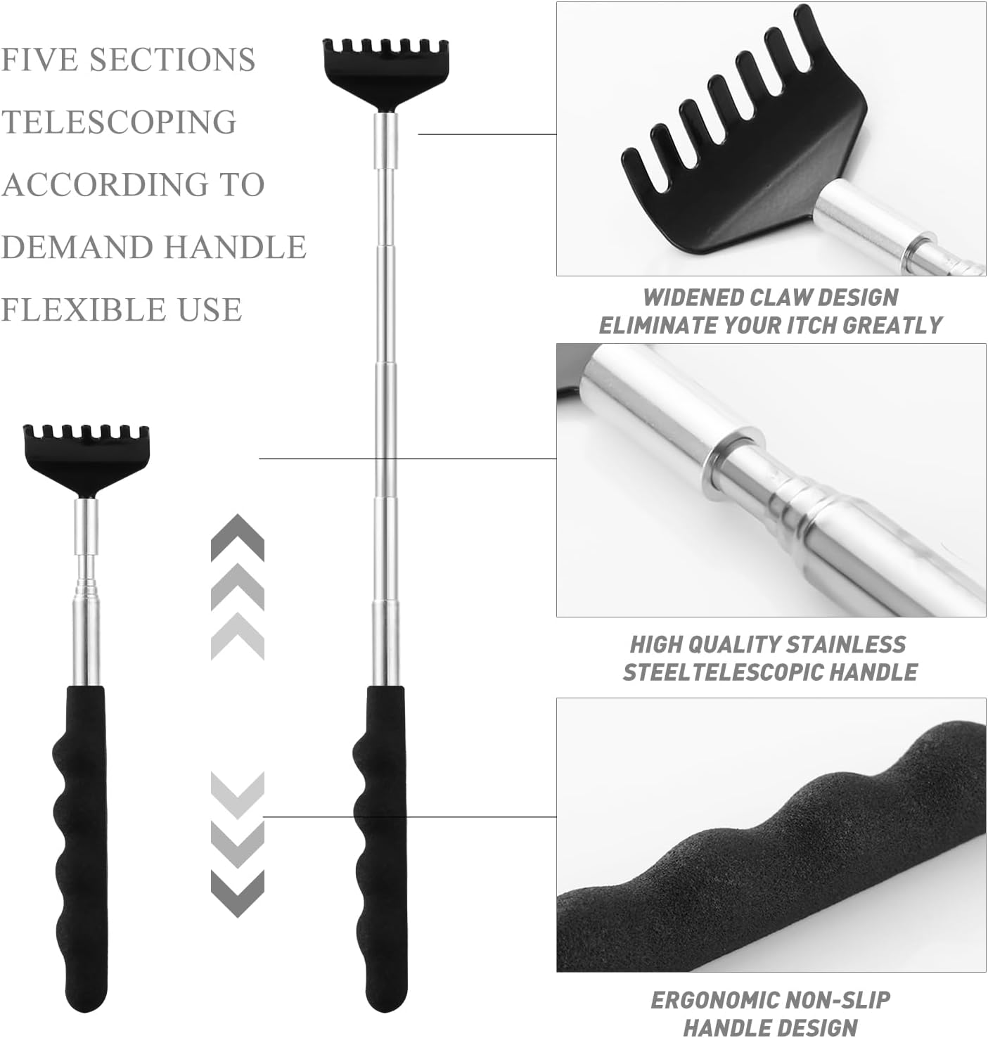 Head Massager Back Scratcher, 20 Fingers Head Scratcher Scalp Massager & Extendable Back Scratcher for Men Women, Christmas Gift Stocking Stuffers for Deep Relaxation, Stress Relief - Image 5