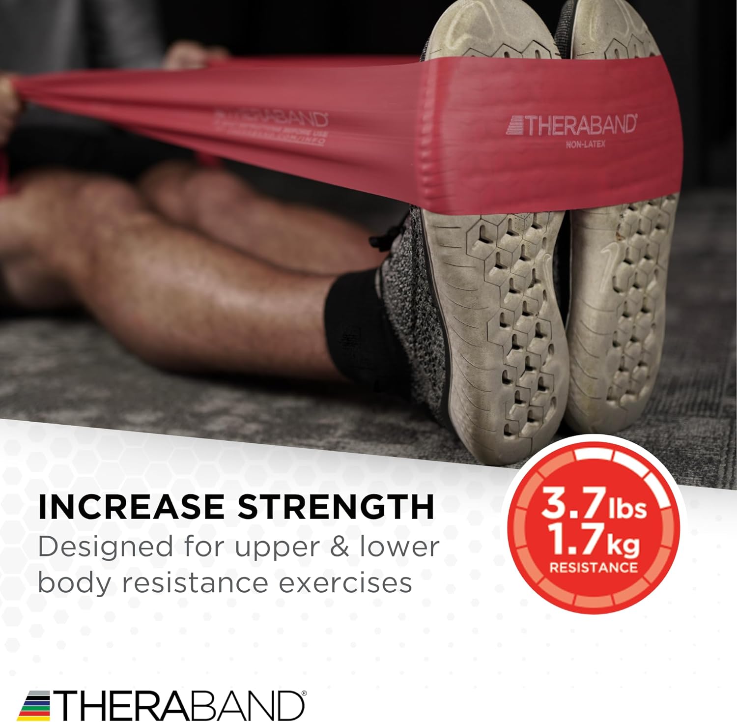 THERABAND Resistance Bands Set, Beginner Kit, Yellow, Red, Green, Non-Latex Elastic Bands for Exercise & Physical Therapy, Strength Training for Upper & Lower Body Fitness - Image 4