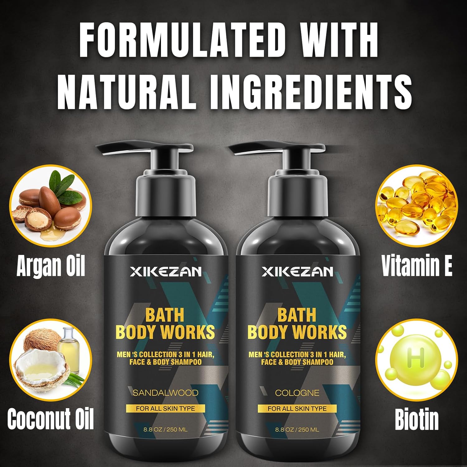 Gifts for Men,Mens Body Wash Gift Set Cleansing & Hydrating Skin w/Face Wash,Deodorant,Sandalwood & Cologne 3 in 1 Hair,Face & Body Wash,Mens Stocking Stuffers Christmas Gifts for Men Him Dad Husband - Image 5