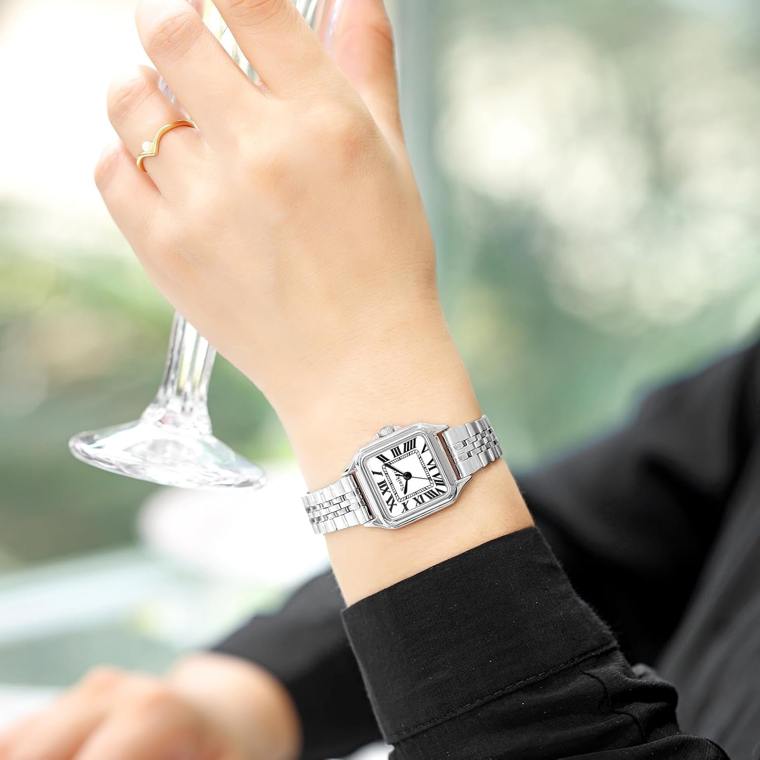 Szaikyri Classic Square Watches for Women with Roman Numerals Ladies Casual Dress Watch - Image 5
