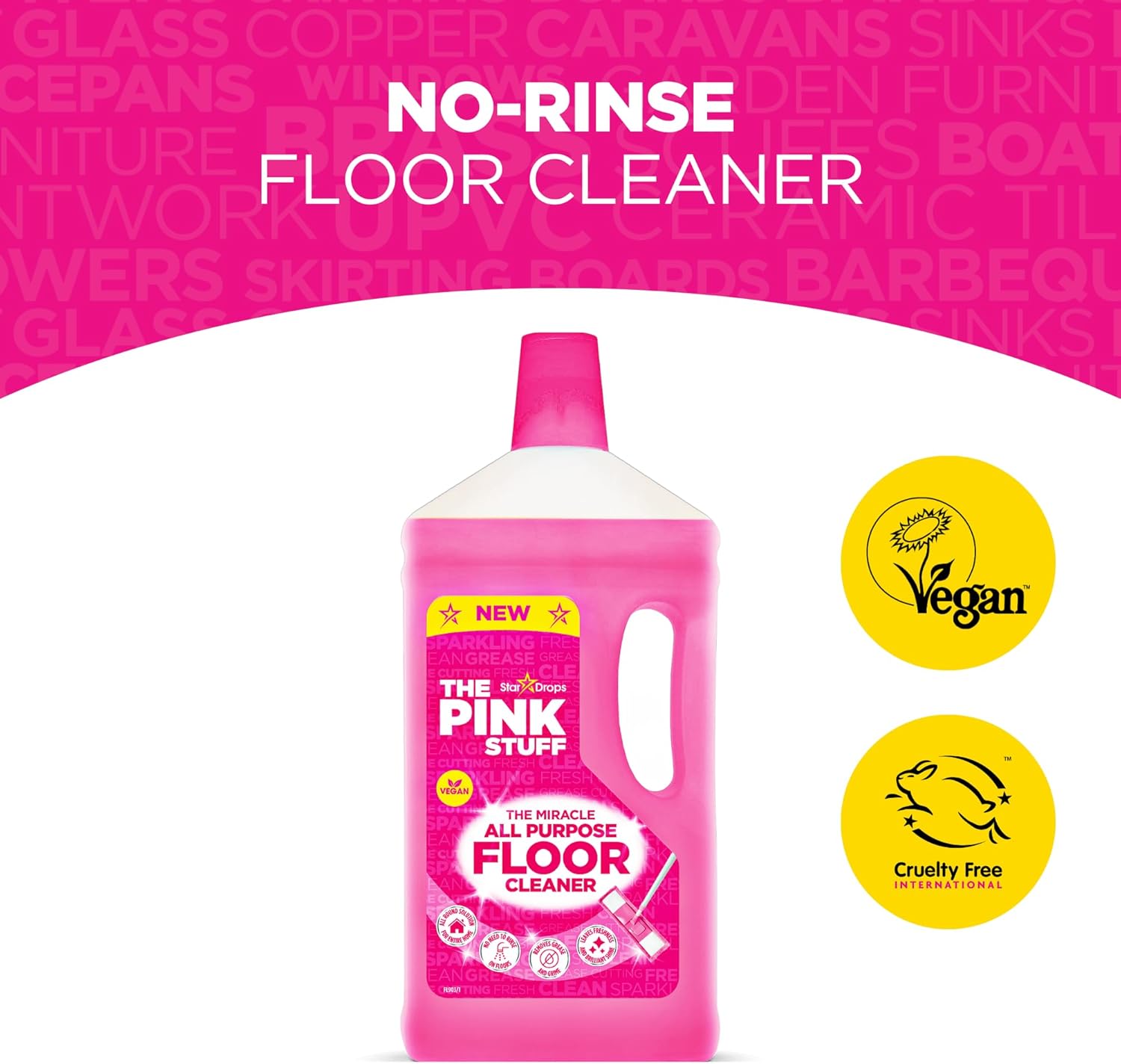 Stardrops - The Pink Stuff - The Miracle All Purpose Floor Cleaner 33.8fl oz - Image 3