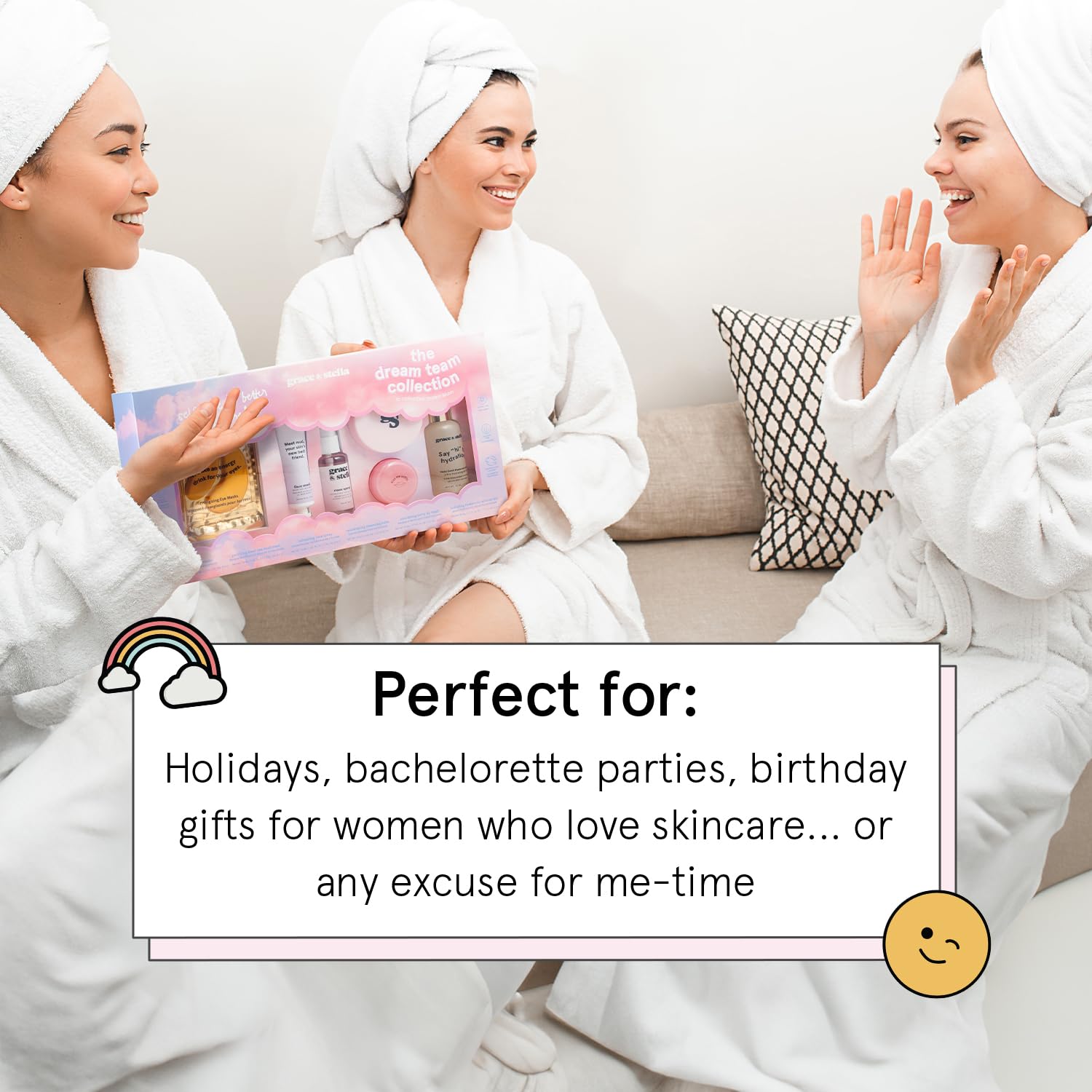 grace & stella Award Winning Skin Care Set - Mothers Day Gift Bags, Travel Size Toiletries with Eye Masks, Hyaluronic Acid Serum, Lip Balm & More, Gift Baskets for Women, Vegan Cruelty-Free Self Care - Image 3