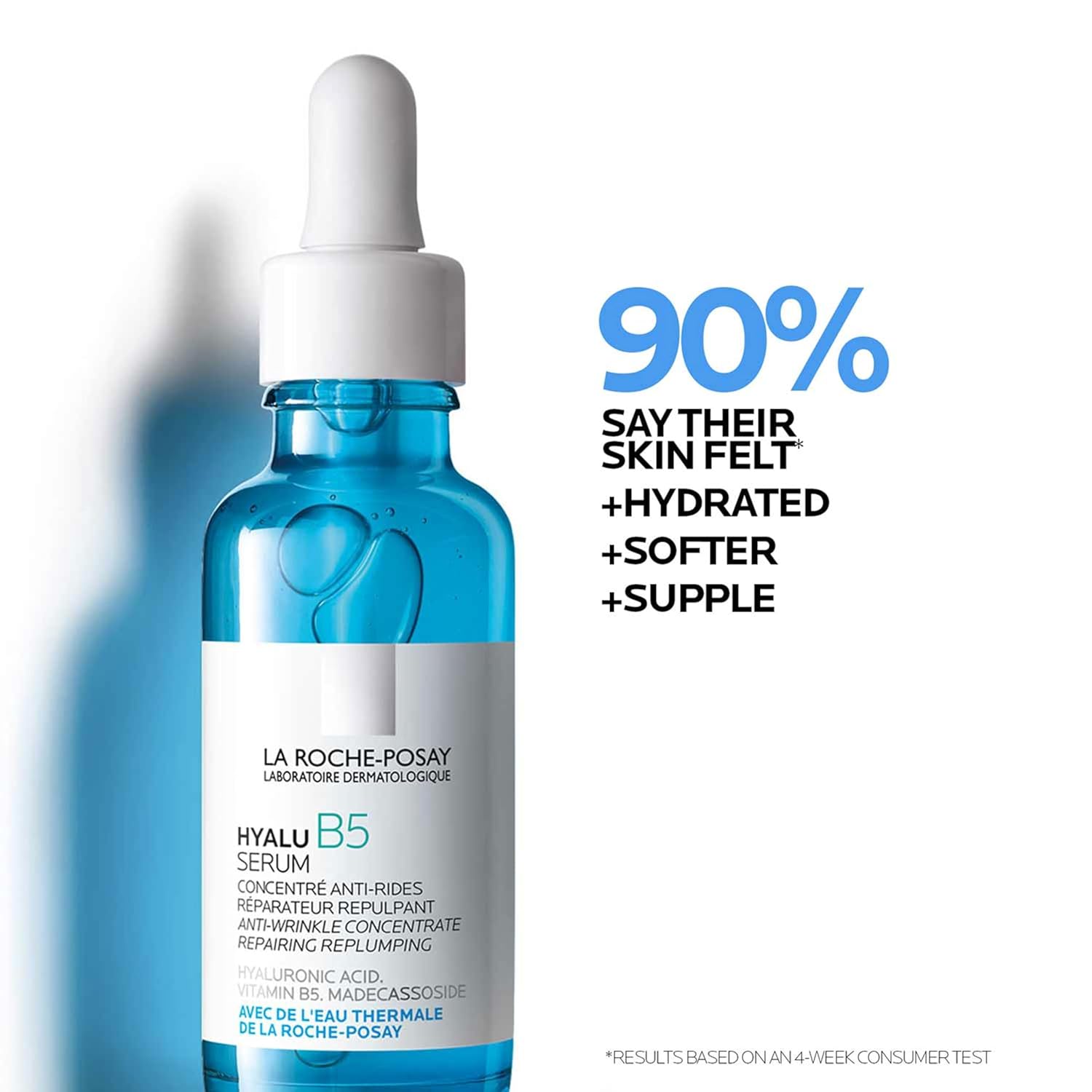 La Roche-Posay Hyalu B5 Pure Hyaluronic Acid Serum for Face, Vitamin B5 + Hyaluronic Acid + Madecassoside, Hydrating Serum Visibly Plumps Skin, Sensitive Skin Safe, Anti Aging, Oil-Free - Image 4