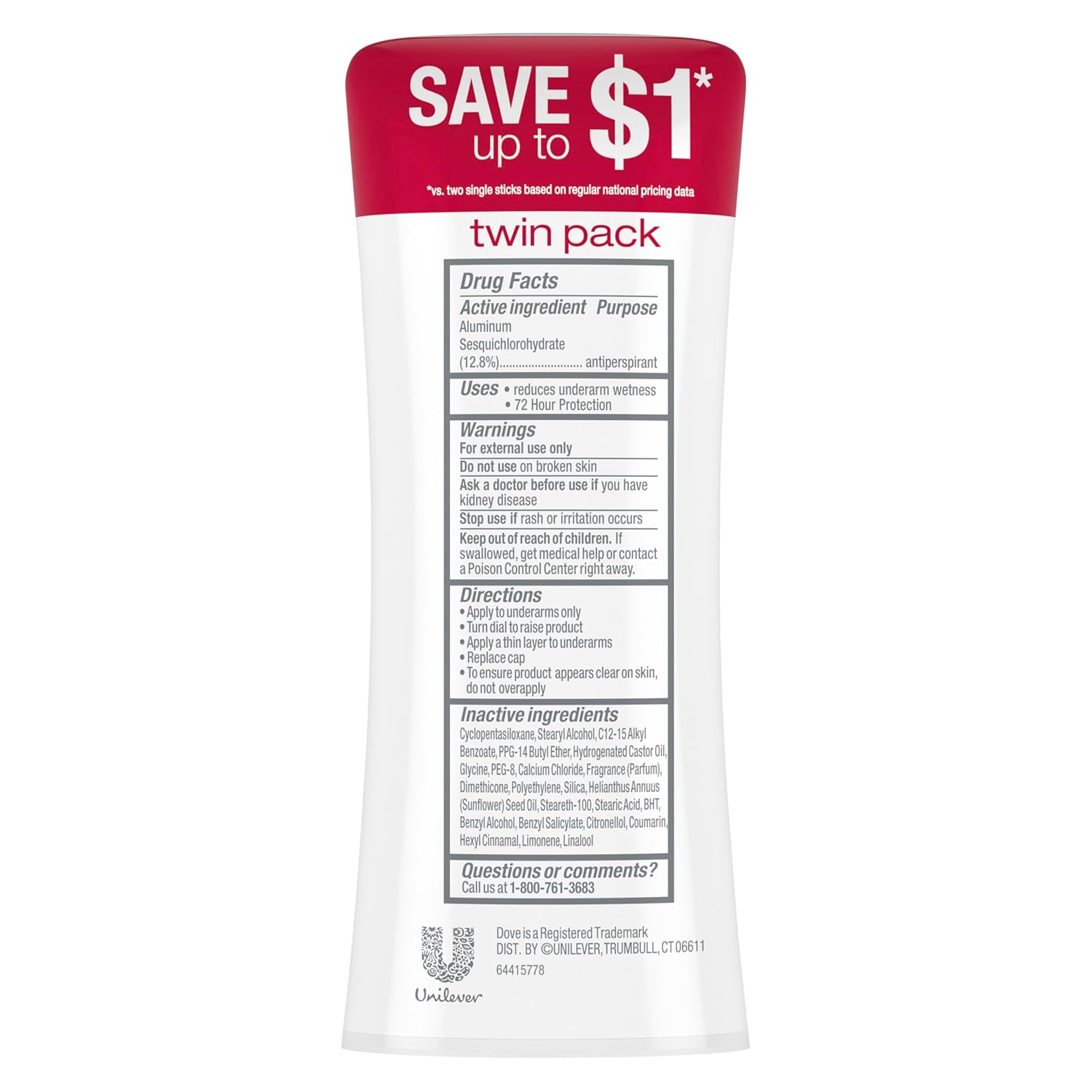 Dove Advanced Care Antiperspirant Deodorant for Women Twin Pack Revive 72 hour sweat and odor protection 2.6 oz (Packaging May Vary) - Image 2
