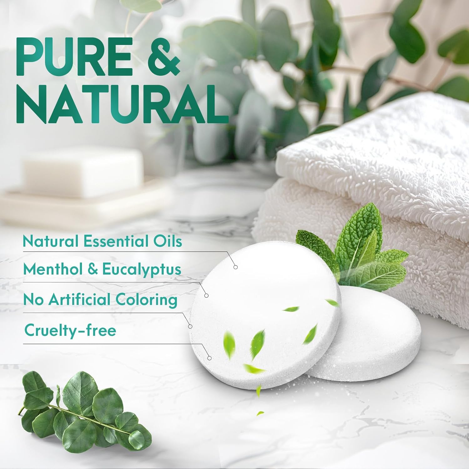 Mens Easter Basket Stuffers for Adults: Eucalyptus Shower Steamers Aromatherapy, 6 Packs Eucalyptus Mint Shower Bombs with Natural Essential, Stress Relief Self Care Birthday Gifts for Teens Boyfriend - Image 8