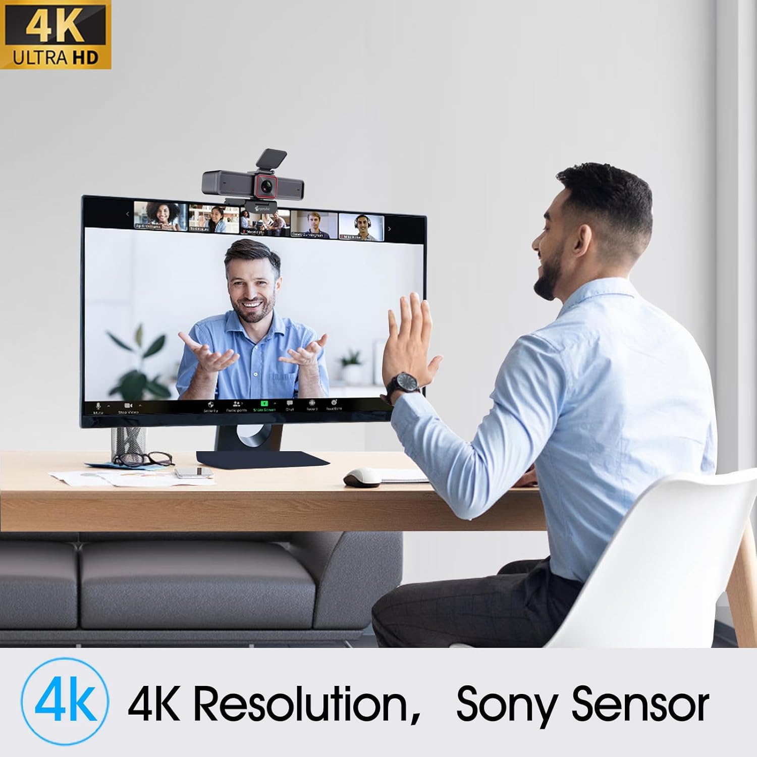 Angetube 4K Webcam with AI Tracking,Remote Control 4K Web Camera/10X Digital Zoom 1080P 60fps Web cam with USB 3.0 HDR/Dual Noise Cancelling Microphones for Video Calls/Meetings/Streaming/Skype/Zoom - Image 2