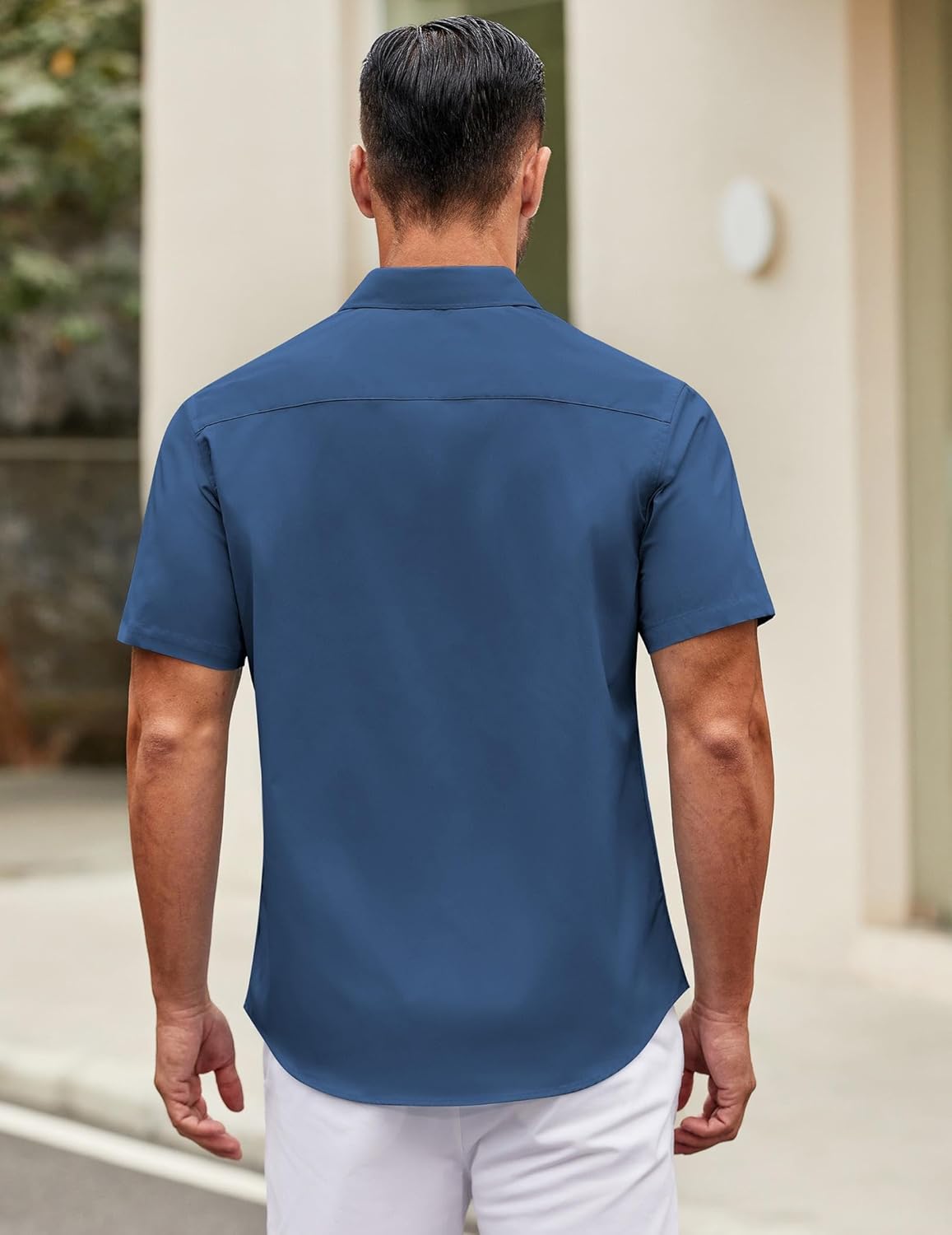 COOFANDY Mens Short Sleeve Casual Button Down Shirts Summer Untucked Dress Shirts with Pocket - Image 4