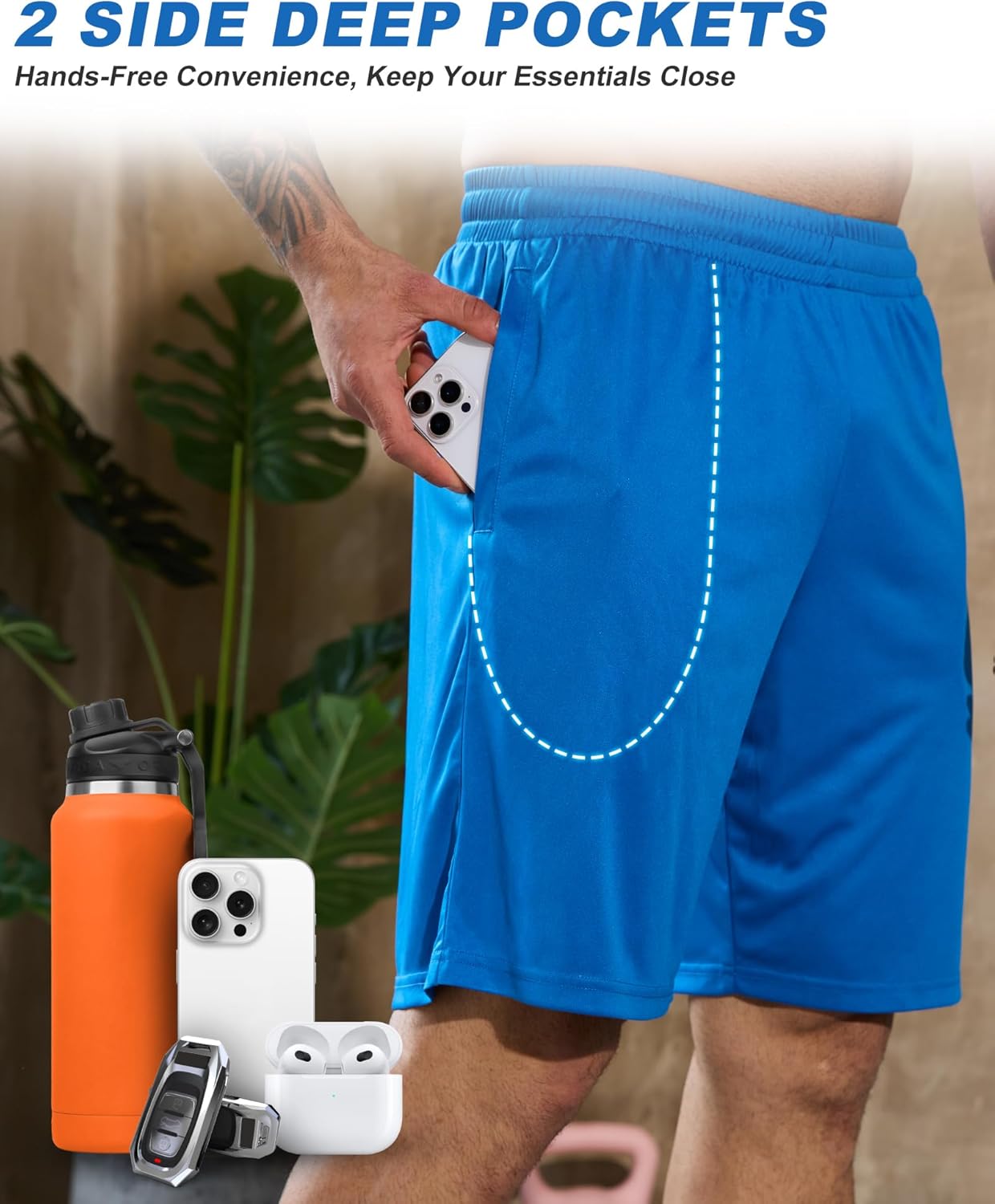 BALENNZ 7 Pack Mens Basketball Shorts with Pockets Mens Shorts Athletic Gym Workout Running Quick Dry Activewear - Image 2