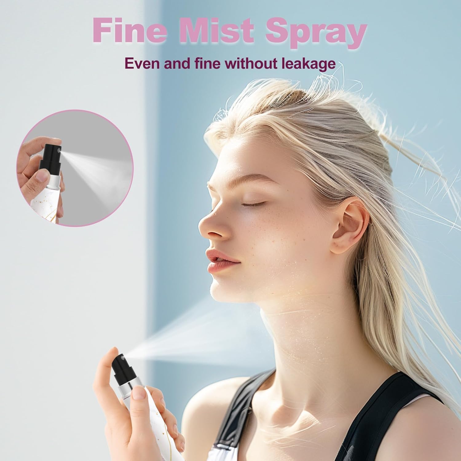 Perfume Travel Refillable Bottle– Portable Mini Sprayer,Empty Perfume Bottles with Unique Patterns,Refill Pump Case for Traveling and Outgoing,2 Pcs Pack of 5 ml(White and Pink) - Image 5