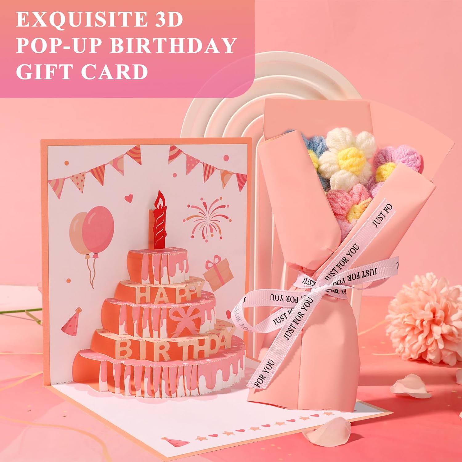 Birthday Gifts for Women Friendship, Pink Relaxing Spa Gifts Basket Set for Women, Self Care Gifts Unique Happy Birthday Gift Idea for Mom Her Best Friends Sister Wife Girlfriend Coworker Teacher - Image 5