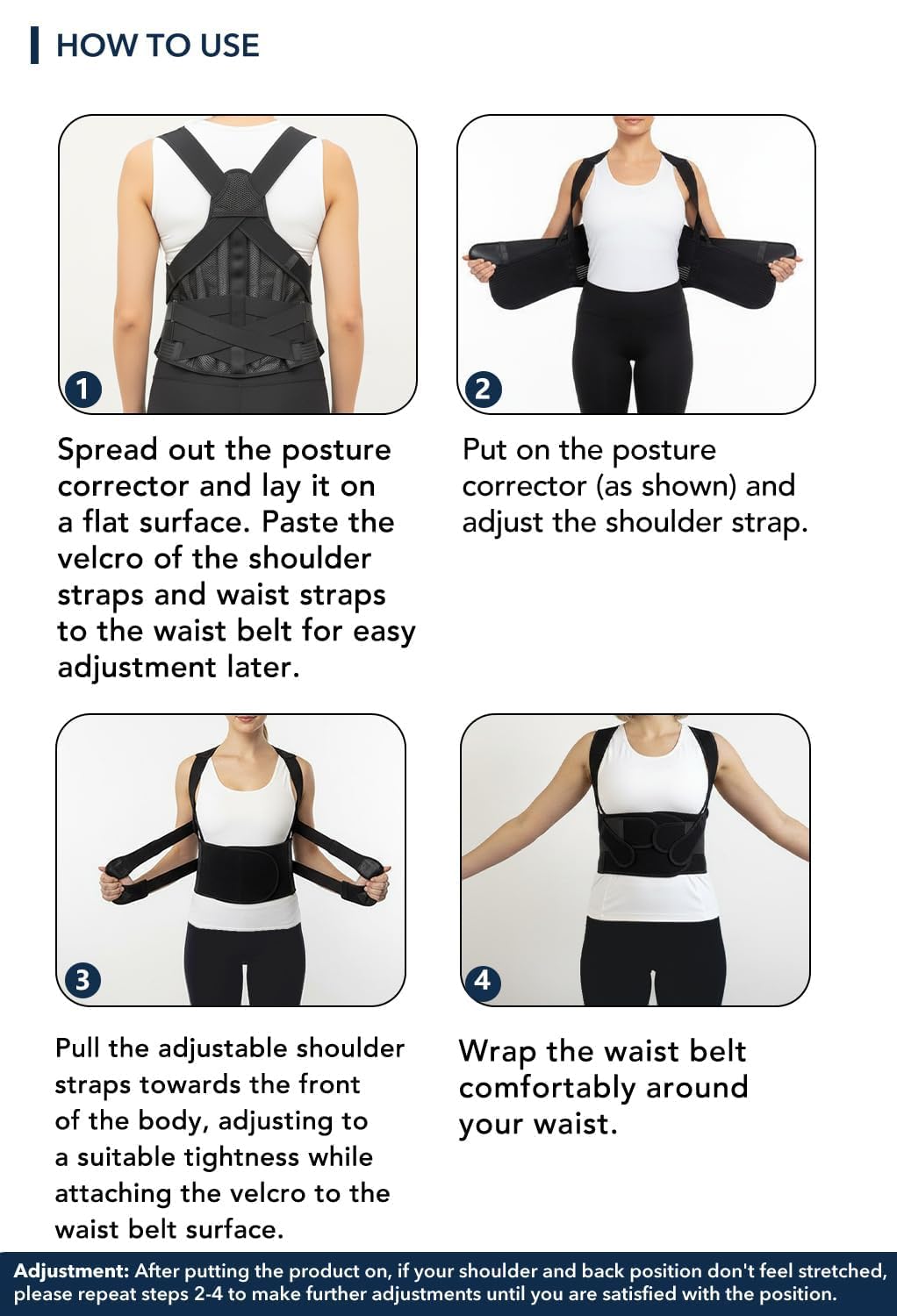 Posture Corrector for Women & Men, Back Brace Advanced Full Back Support for Upper & Lower Back Pain Relief, Spine, Neck, and Hump, X-Style Medical-Grade Lumbar Support System with Adjustable Shoulder Straightener and Breathable Design for Long Sitting and Exercise - Image 7