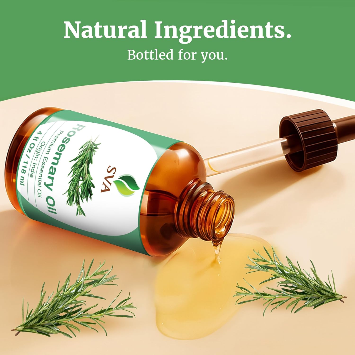 SVA Rosemary Essential Oil – 4 Fl Oz – 100% Natural Rosemary Oil for Hair, Face, Skin Care, Diffuser, Aromatherapy, Scalp, Body Massage, Soap and Candle Making – with Dropper - Image 8
