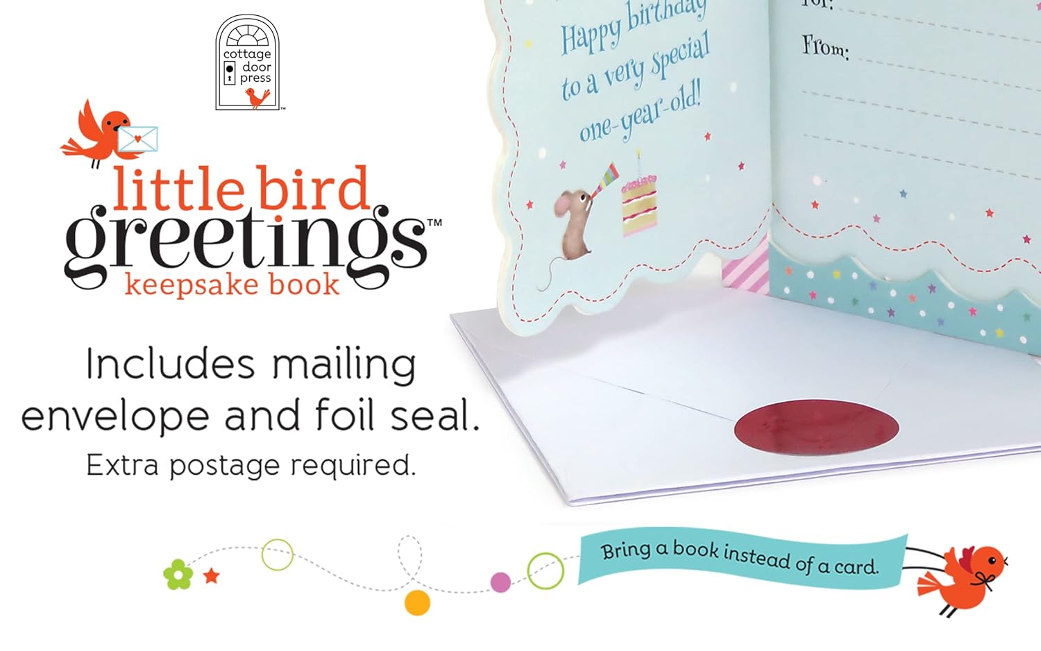 Now You Are One: Little Bird Greetings, Greeting Card Board Book with Personalization Flap, 1st Birthday Gifts for One Year Olds - Image 5