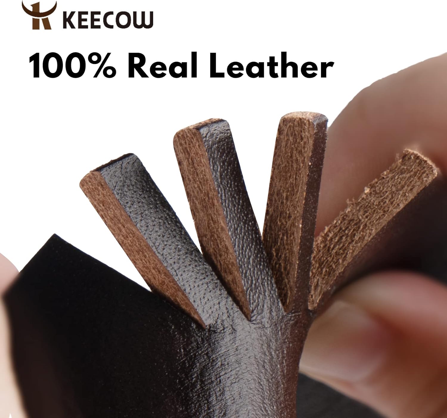 KEECOW Men's 100% Italian Cow Leather Belt Men With Anti-Scratch Buckle,Packed in a Box - Image 6