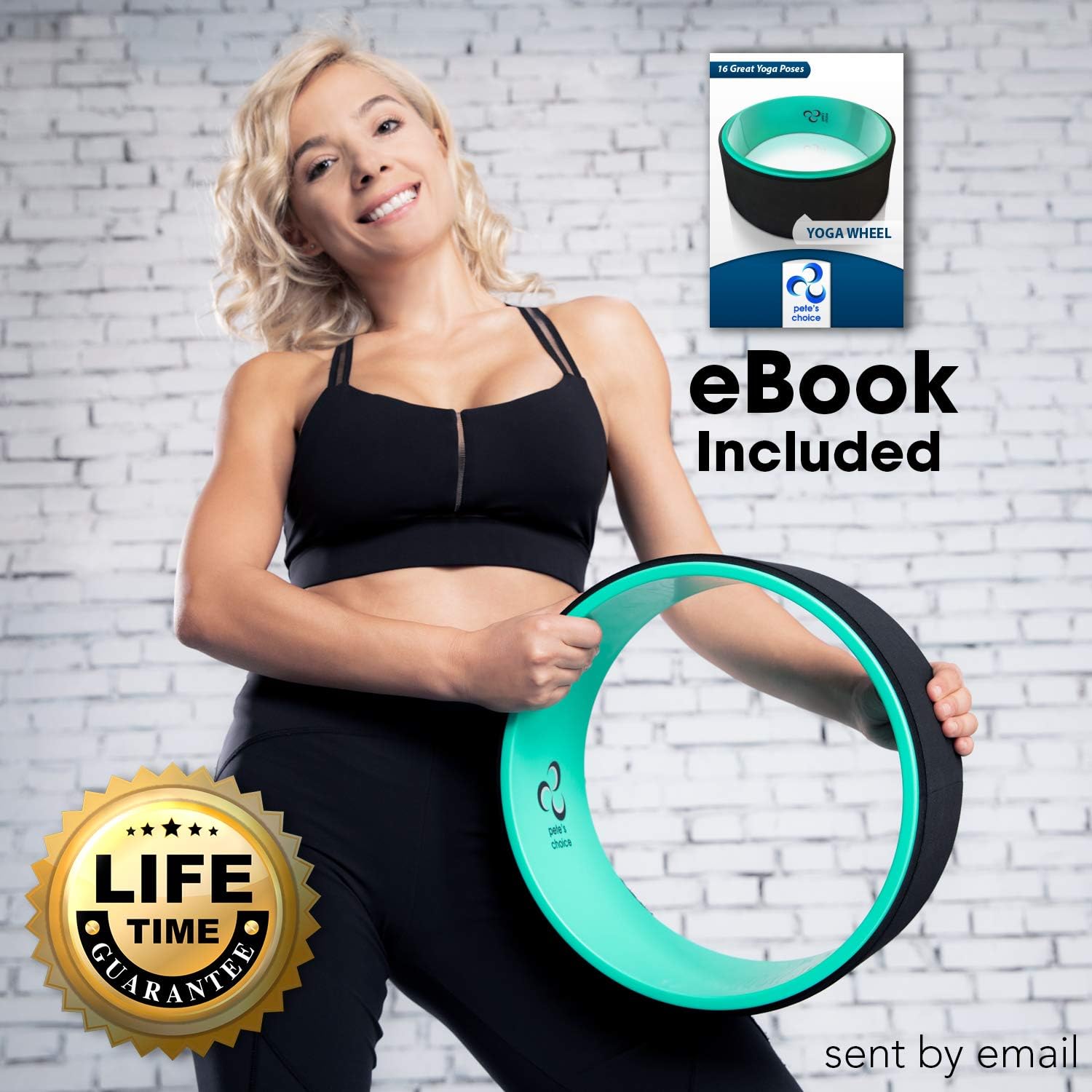 Yoga Wheel with Beginners Guide & Yoga Strap - Back Pain and Tension Relief. Comfy Roller for Stretching, Increase Flexibility. Home Exercise Kit. Ideal for Women Yogis. Improve your Posture. - Image 3