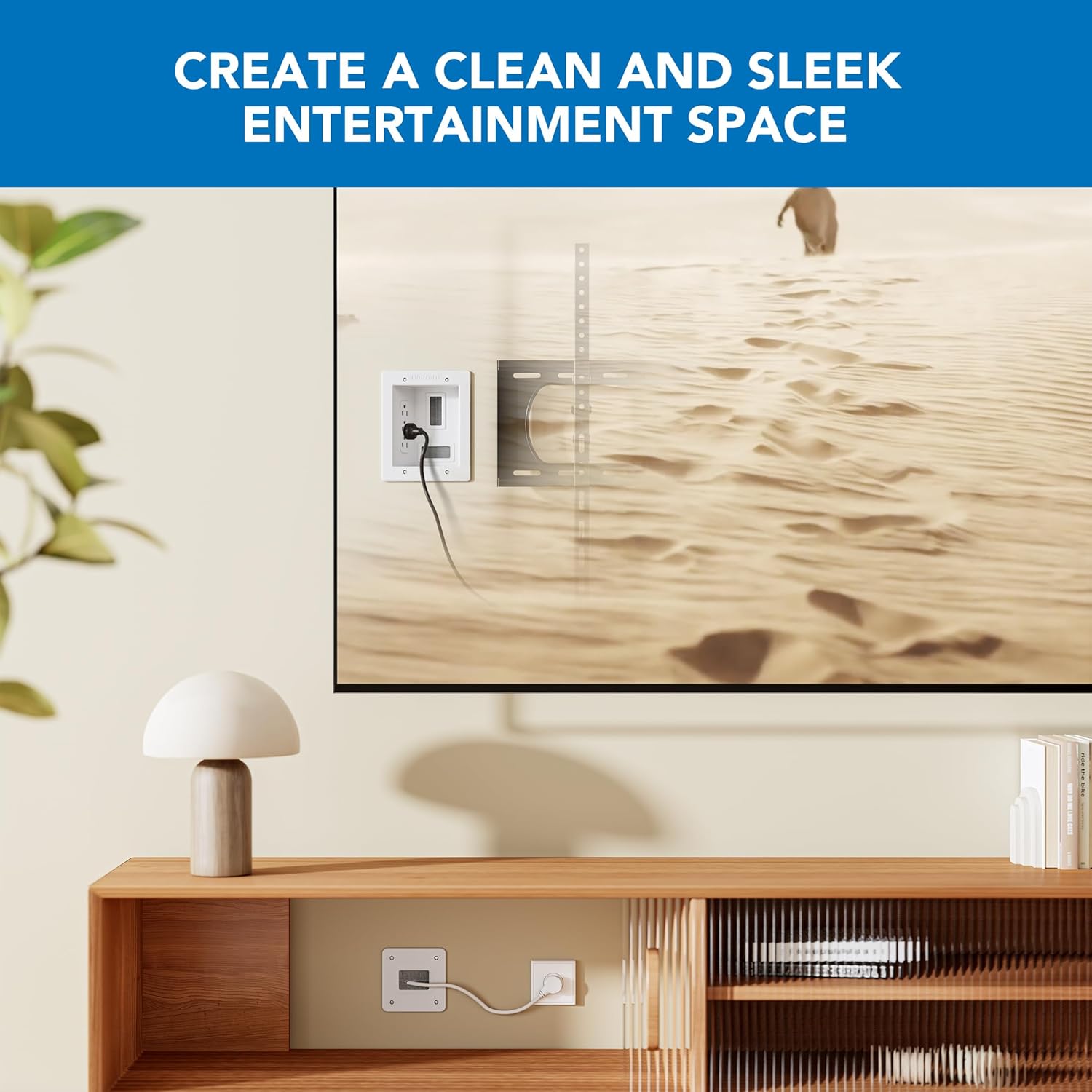 Mount-It! in-Wall TV Cable Concealer Kit with Recessed Power – Triple Outlet, 9ft Cord, and Hand Saw – Easy, Safe Cable Management for Organized TV and Home Theater Setups - Image 7