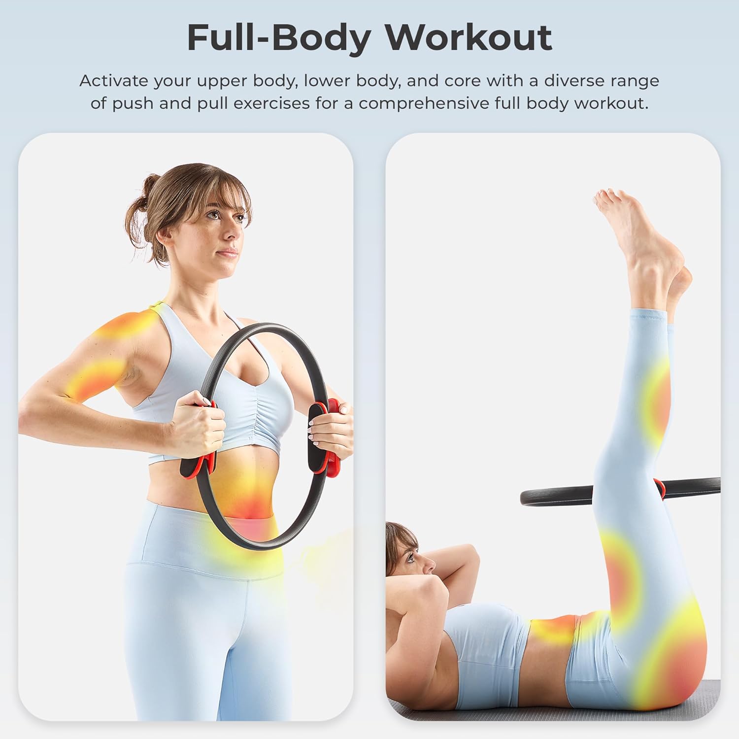 Sunny Health & Fitness 15” Pilates Ring, Fitness Circle for Toning, Strength Training, Core Exercises, Lightweight & Portable, Non-Slip Foam Grip, Home Gym & Yoga Equipment - NO. 106 - Image 2