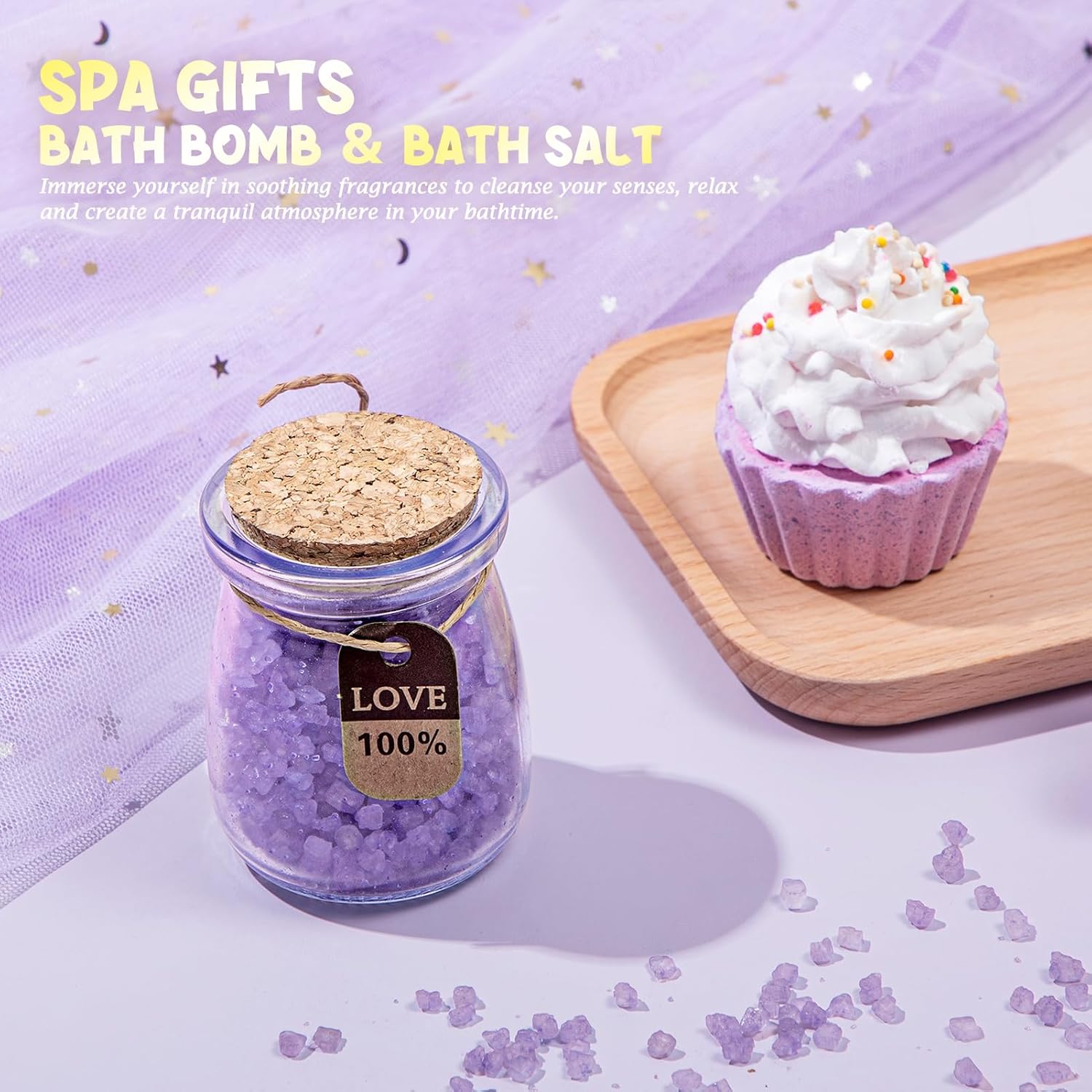 Birthday Gifts for Women, 13PCS Unique Happy Birthday Gifts Basket for Mom Her Best Friend Sister Wife Girlfriend Coworker Bestie, Luxury Self Care Box Relaxing Spa Gifts Set (Lavender) - Image 6