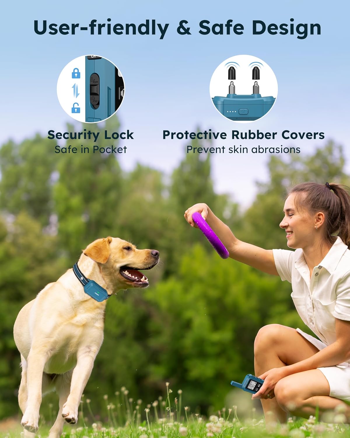 Jugbow Dog Shock Collar 2 Dogs - 4200FT Dog Training Collars with Remote, IPX8 Waterproof E-Collar for Dogs Training Rechargeable e-Collars for Large Medium Small Dogs (10-120lbs) - Image 6