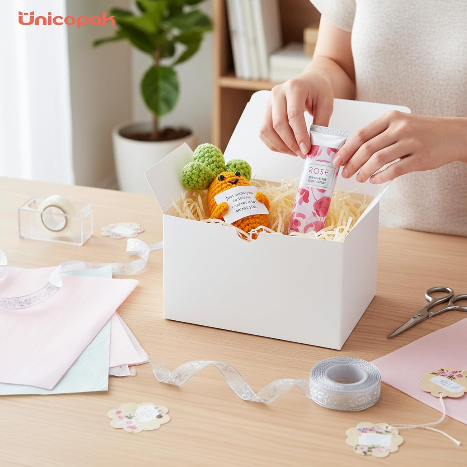UnicoPak 10 Pack 6x4x3.5 Small Gift Boxes White Gift Boxes with Lids for Presents Bulk for Candle Mug Perfume Craft Ornaments Cookies Treats Favors - Image 6