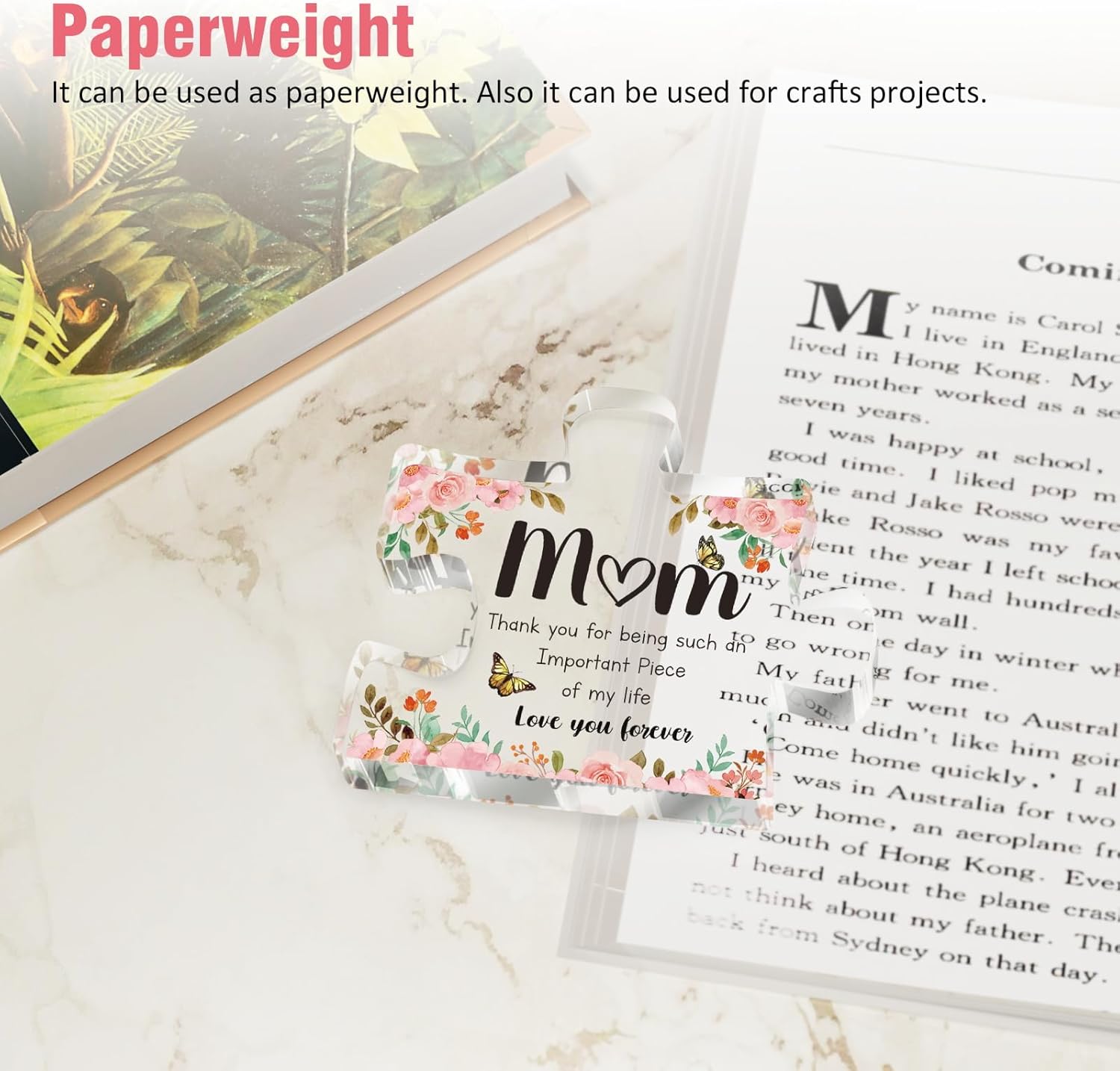 Mothers Day Gifts for Mom - Meaningful Acrylic Puzzle Piece Decor - Heartwarming Mom Birthday Gifts from Daughter Son, Mothers Day Gifts, Thoughtful Keepsake Plaque for Home Office Desk, 3.9 x 3.3 Inch - Image 8