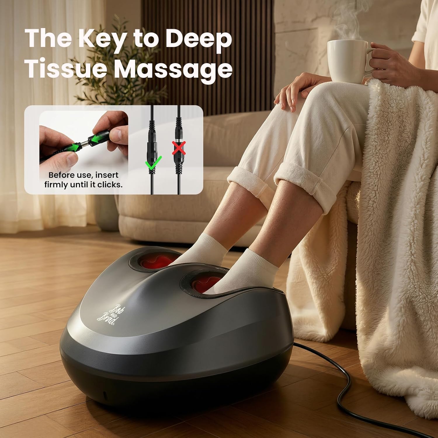 BOB AND BRAD Foot Massager Machine with Heat and Remote, Fits up to Size 14, FSA Eligible HSA Shiatsu Deep Kneading Foot Massager for Plantar Fasciitis and Neuropathy - Image 9