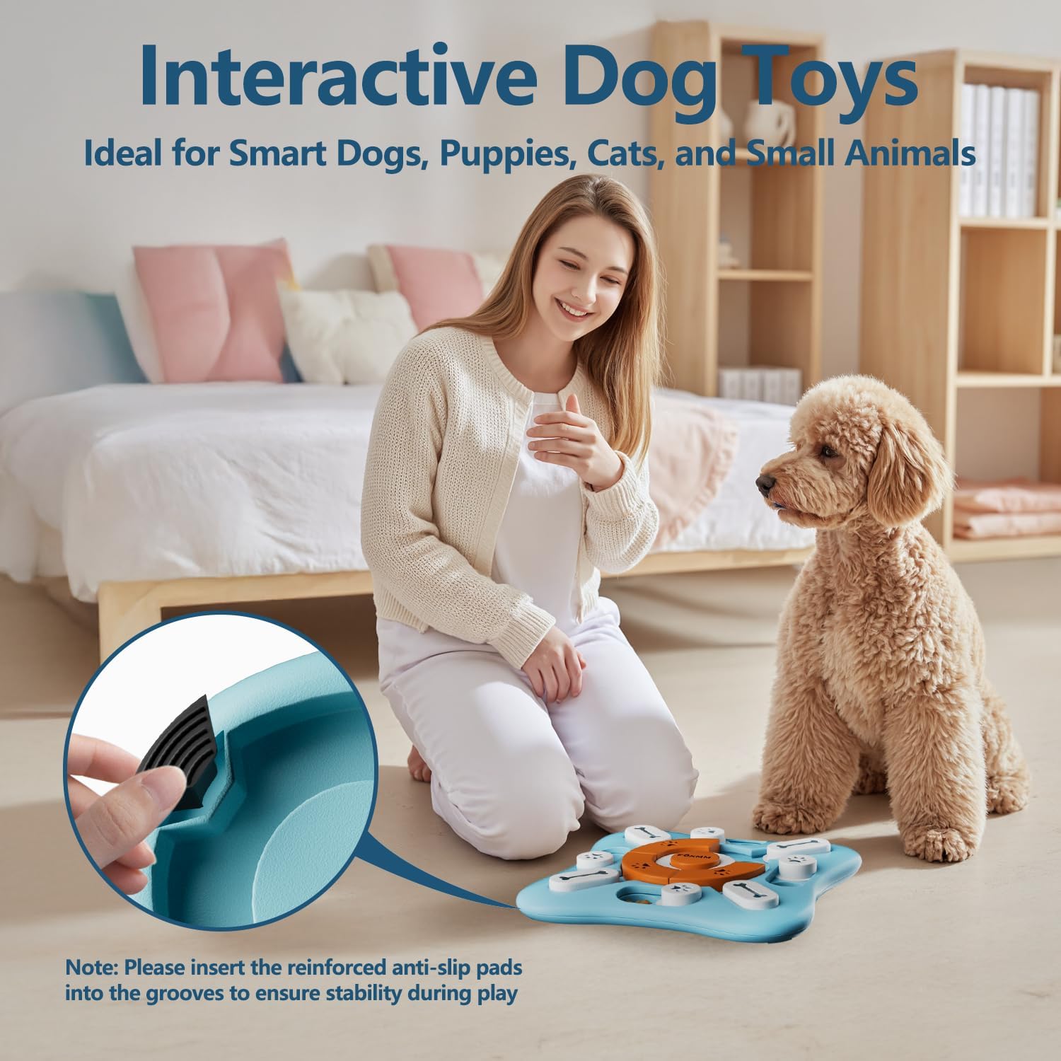 Interactive Dog Treat Puzzle Toys for IQ Training & Mental Stimulating,Fun Slow Feeder,Large Medium Small Dogs Enrichment Toys with Squeak Design - Image 5