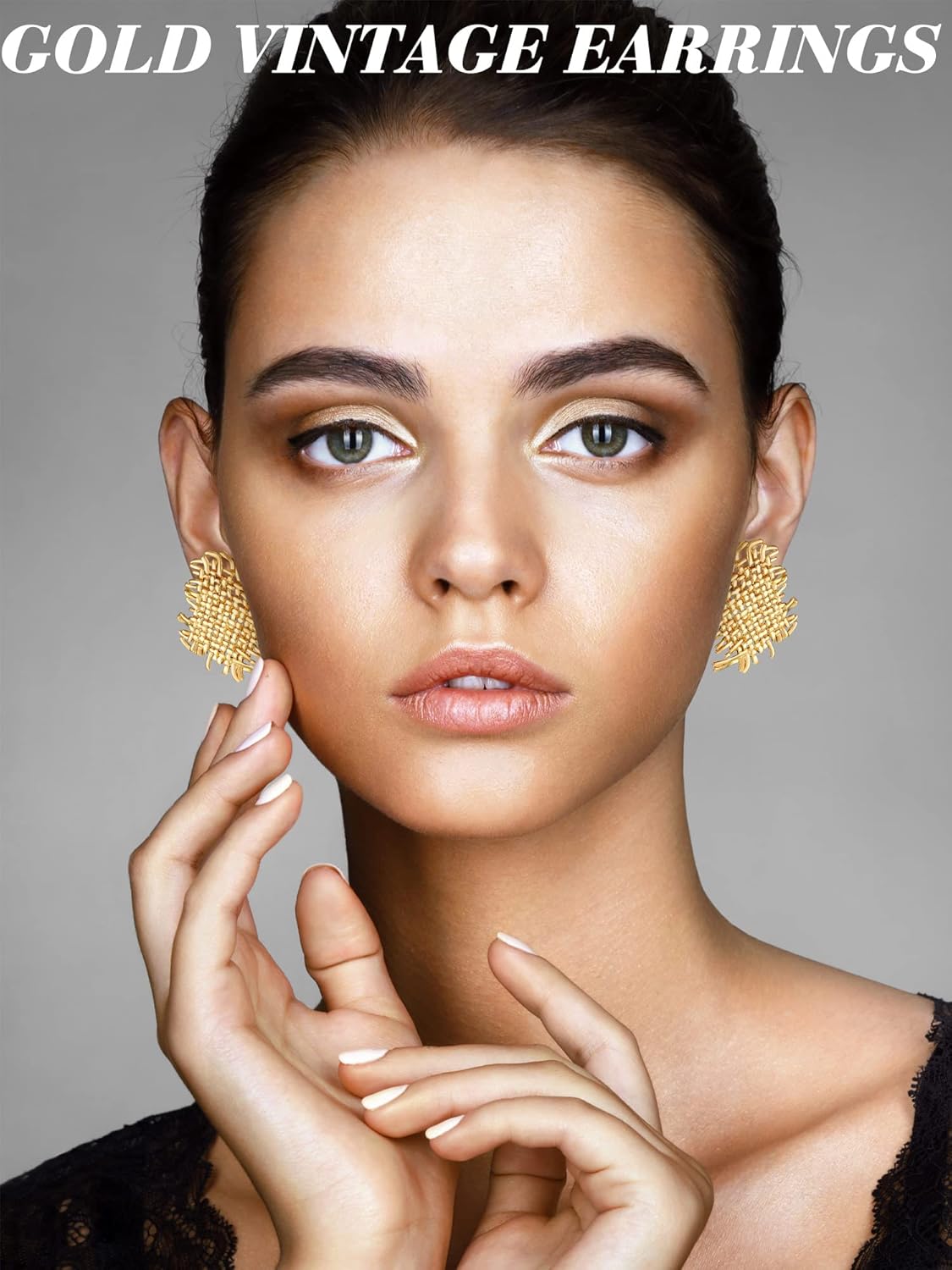 Glenmal 6 Pair Gold Statement Earrings for Women Large Gold Geometric Earrings Woven Twisted Leaf Earring Jewelry Gift - Image 2