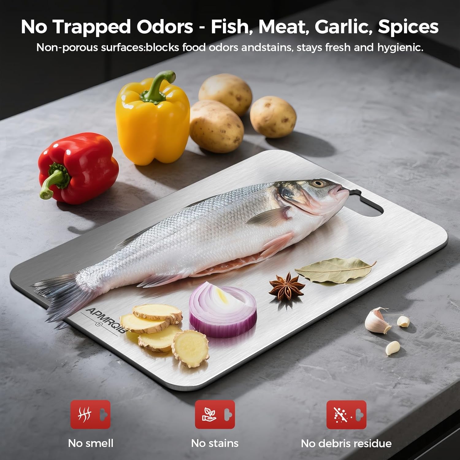Titanium Cutting Board Set of 3,100% Pure Titanium Cutting Boards for Kitchen, Double Sided Non Toxic Cutting Board, Ideal Charcuterie & Chopping for Meat, Hygiene Durable Dishwashr(3 Pack) - Image 8