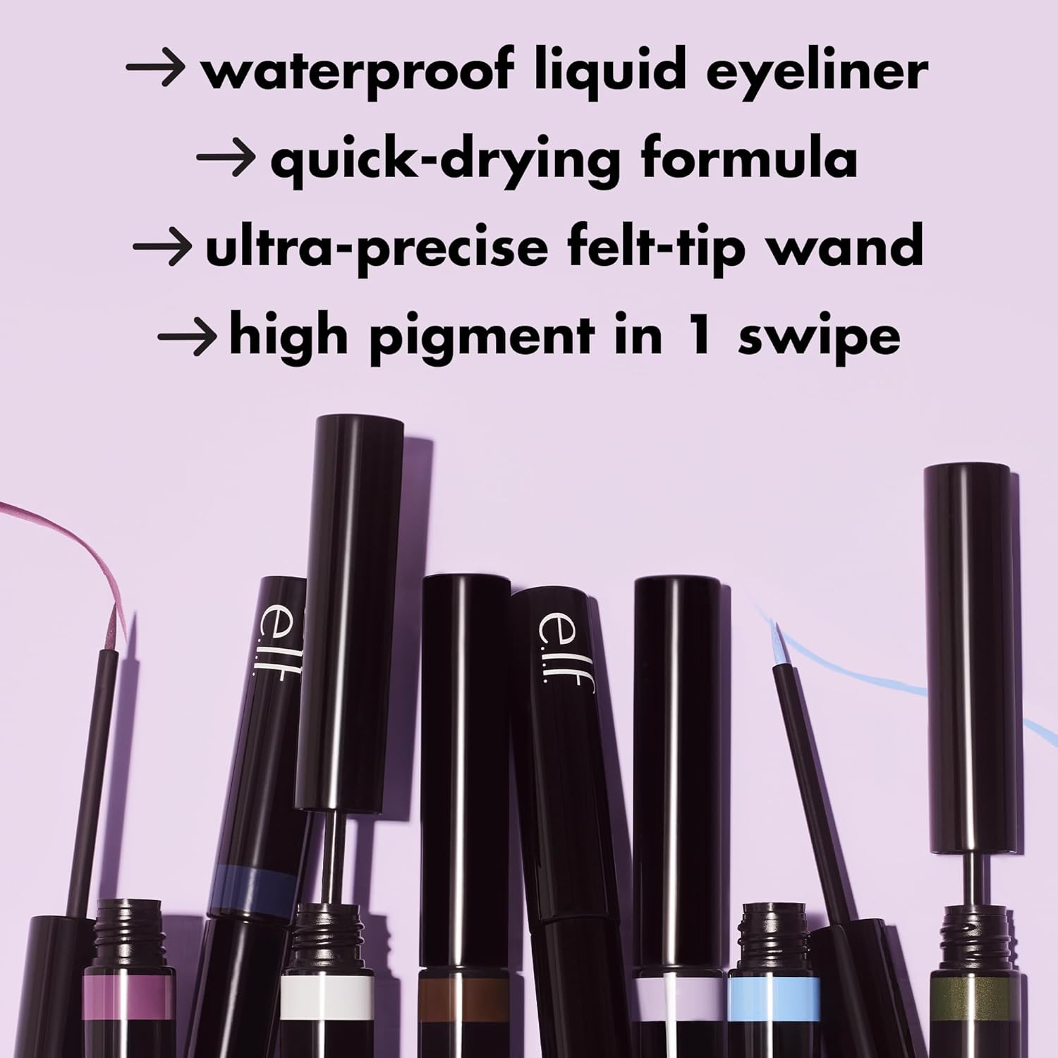 e.l.f. H2O Proof Inkwell Eyeliner Pen, High-pigment, Waterproof Liquid Eyeliner, Delivers A Matte Finish, Vegan & Cruelty-free, Film Noir - Image 4