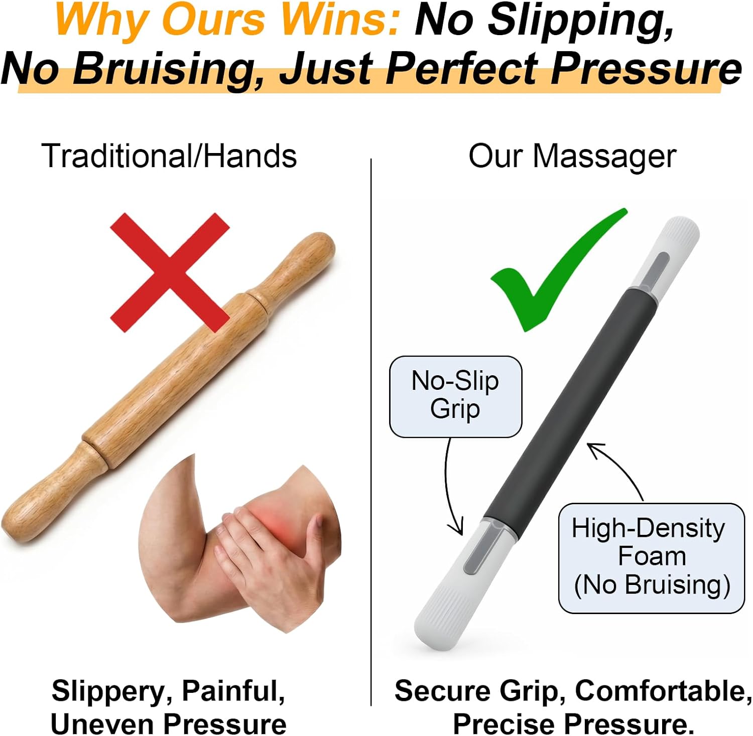 ZanLLW Foam Roller, Massage Roller, Muscle Roller Stick, Therapy Roller Stick for Legs, Calf, Thigh, Lipo, Rolling Stick for Muscles Relief, Massage Rolling Pin, Help Sore Muscle Recovery - Image 5