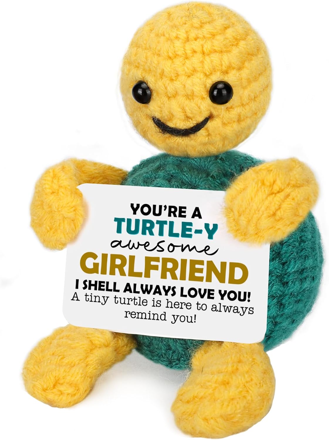 Funny Turtle Girlfriend Love Gifts, Birthday Anniversary Wedding Gift for Girlfriend Her from Boyfriend, to My Love Romantic Gift for Girlfriends Present Small Cute Handmade Crochet Decor