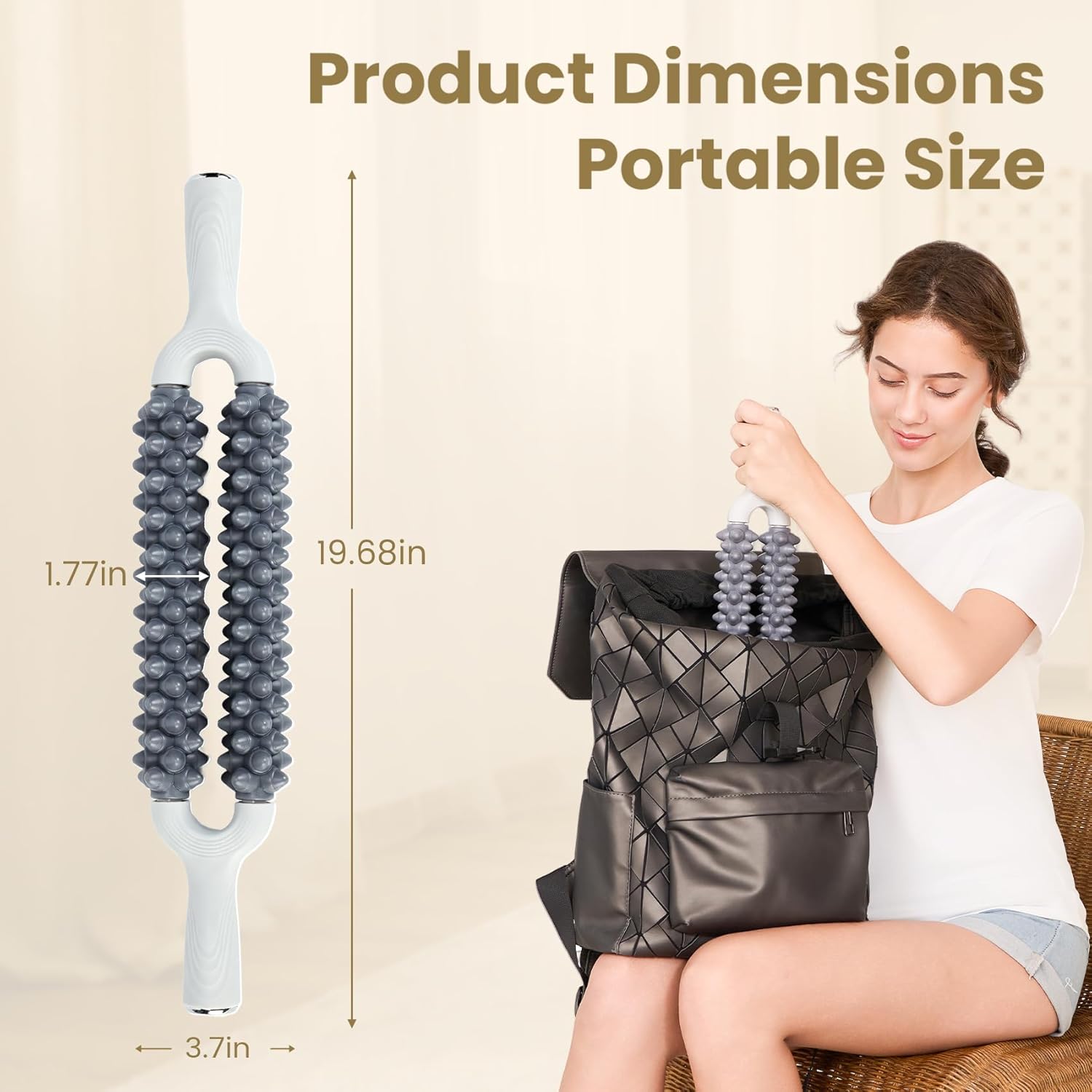 Muscle Roller Stick, Double Row Deep Tissue Massage Stick for Muscle Recovery, Portable Massage Roller for Legs, Calves & Back, Trigger Point Therapy for Athletes & Runners - Image 8