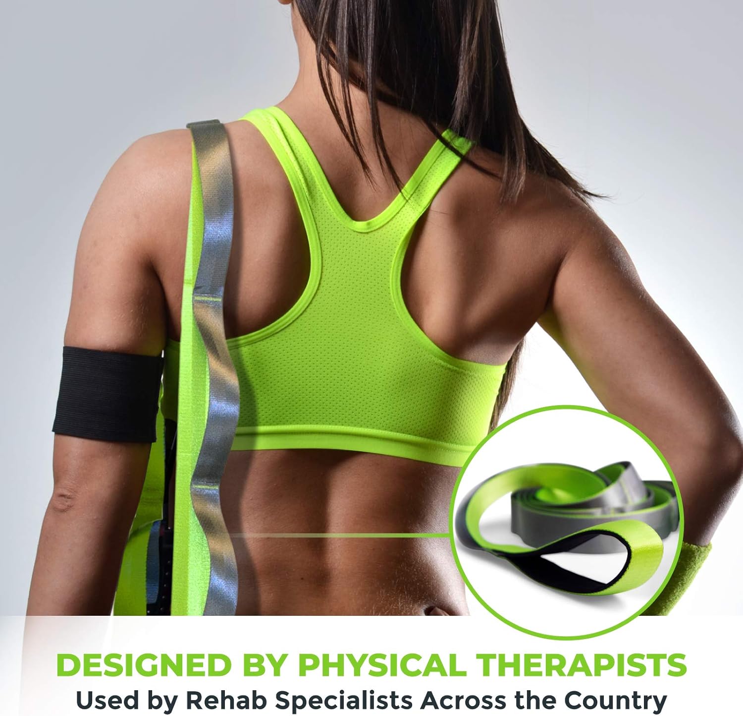 Gradient Fitness Stretching Strap for Physical Therapy, 12 Multi-Loop Stretch Strap 1.5" W x 8' L, Neoprene Handles, Physical Therapy Equipment, Yoga Straps for Stretching, Leg Stretcher. - Image 7
