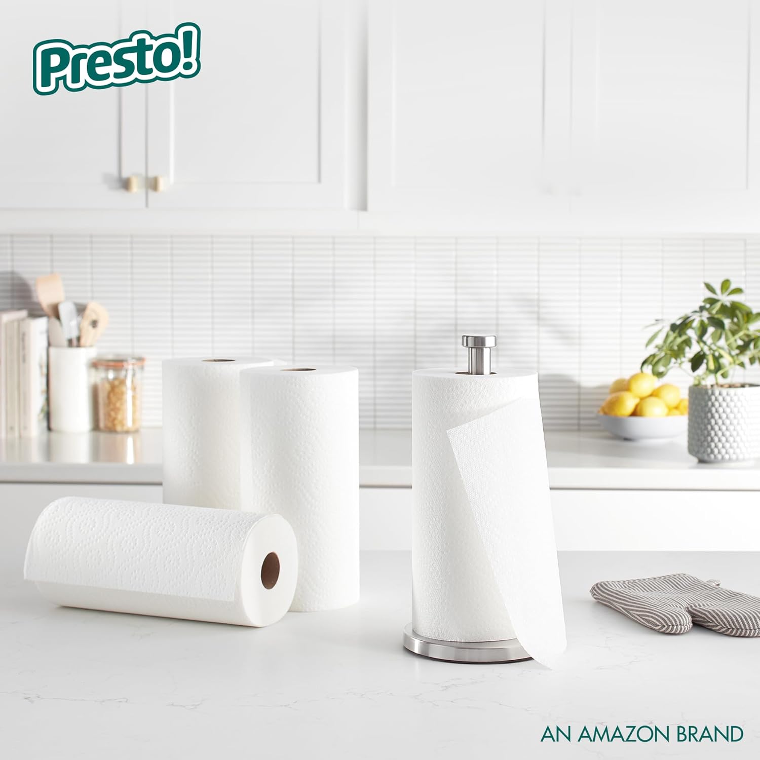 Amazon Brand - Presto! Ultra-Strong Premium Paper Towels, 158 Sheet Huge Roll - Flex-a-Size, 12 Rolls (2 Packs of 6), Equivalent to 38 Regular Rolls, White - Image 6