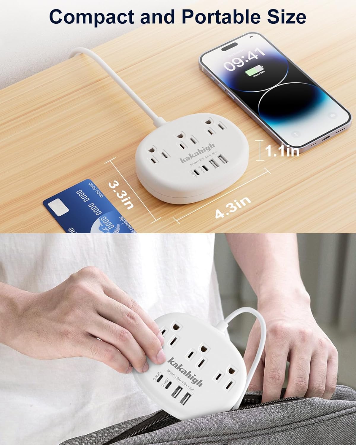 European Travel Plug Adapter with USB C, Multi Country Outlet Adapter with 3 AC Outlets and 4 USB Ports, Type C Plug Adapter for US to Most of Europe Iceland Spain Italy France Germany etc - Image 5