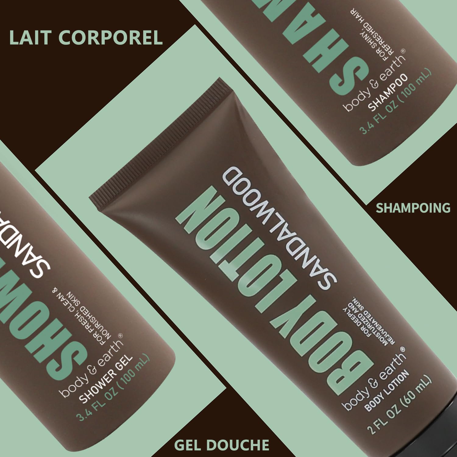 BODY & EARTH Men Gift Sets - 3PC Mens Gift Baskets Includes Sandalwood Shower Gel, Body Lotion, Shampoo, Mens Gift Basket as Birthday and Christmas Gifts for Men, Boyfriends and husbands - Image 7