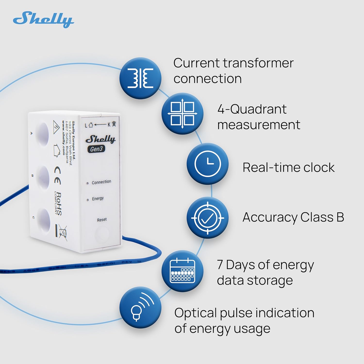 Shelly 3EM-63T Gen3 | Wi-Fi Operated Smart 3-Phase Energy Meter | Home Automation | Compatible with Alexa & Google Home | iOS Android App | No Hub Required | Data Logging | Solar Photovoltaic Ready - Image 6