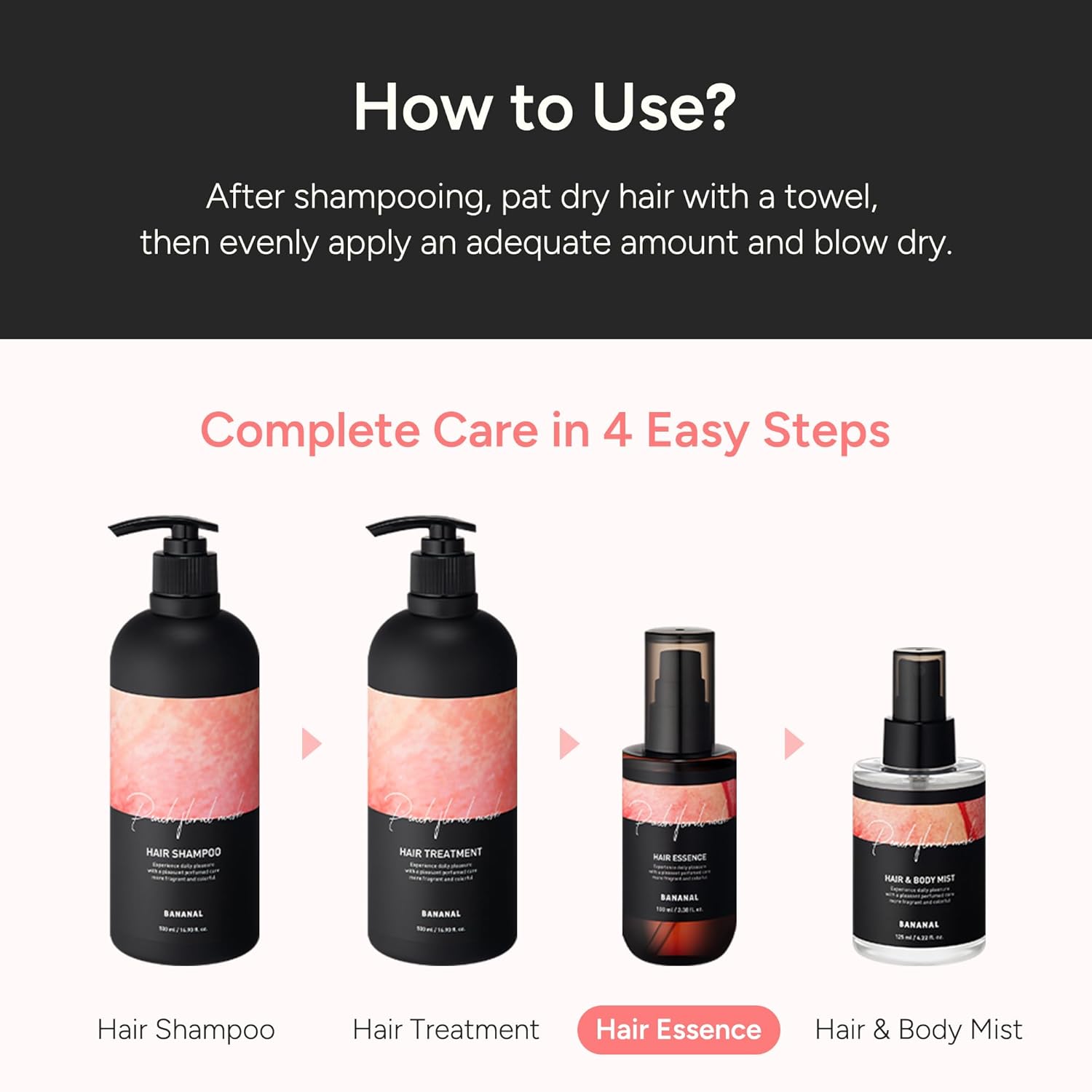 2-in-1 Korean Hair Perfume Oil & Serum with Morrocan Argan Oil & 12 Amino Acids for Dry, Damaged, Glass Hair Shine & Frizz-Control – Paraben & Alcohol-Free – Peach Floral Musk – 100ml / 3.38 fl oz - Image 6