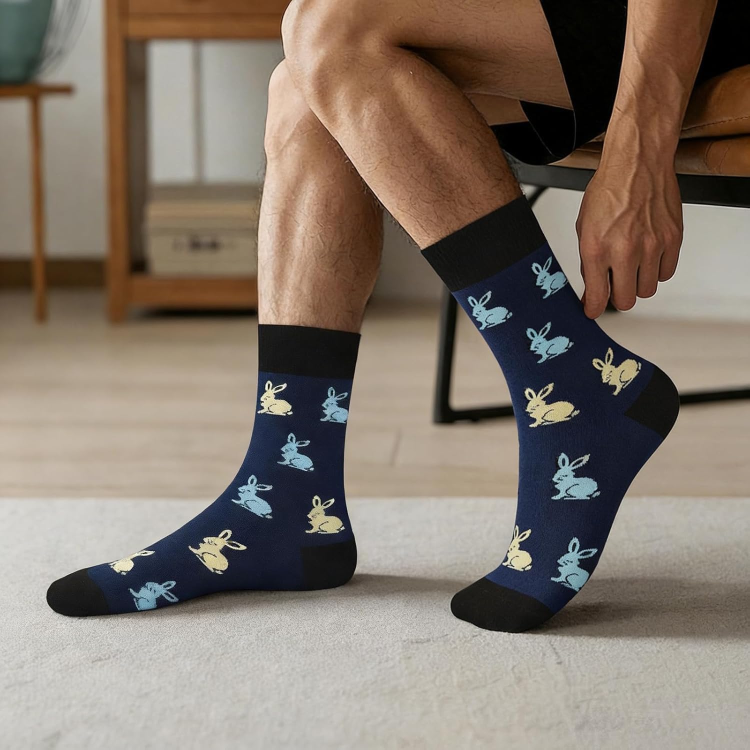 Happy Easter Eggs Bunny Socks for Men Women Teen Boys Kids- Easter Gifts Funny Novelty Crazy Silly Cool Fun Socks - Image 5