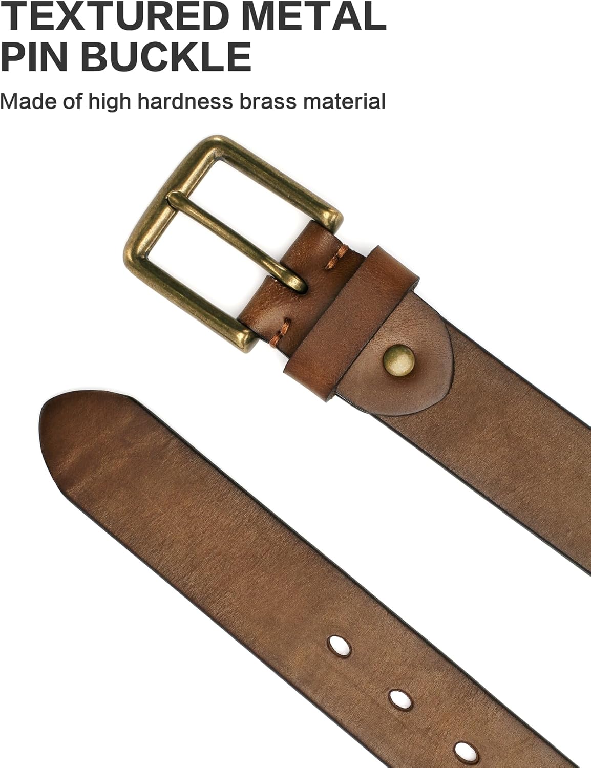 Thicken Full Grain Leather Mens Belt Heavy Duty Mens Work Belt Mens Belt High Hardness Buckle Packed In Gift Box - Image 4