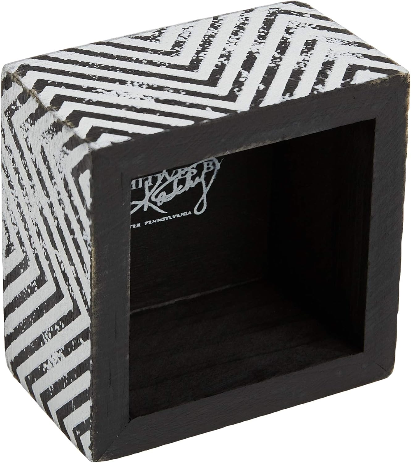 Primitives by Kathy 23238 Chevron Trimmed Box Sign, 3 x 3-Inches, I Love You - Image 4