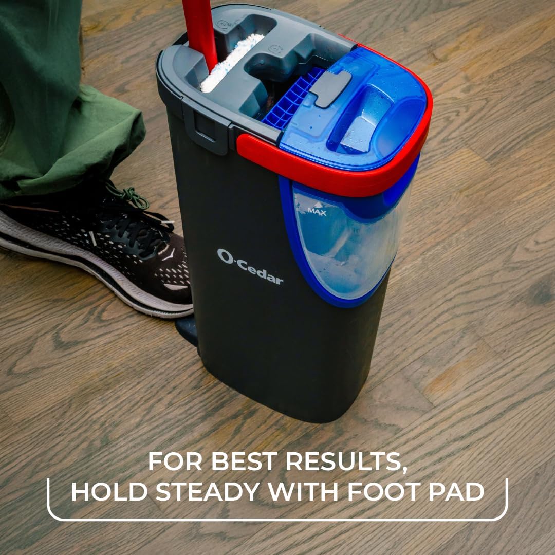 O-Cedar H2prO Flat Mop System | Quick Cleaning Tool | Clean with Water | Machine Washable Reusable Microfiber Mop Pad | Safe on Wood Floors, Vinyl, Tile, Baseboards, Walls - Image 16