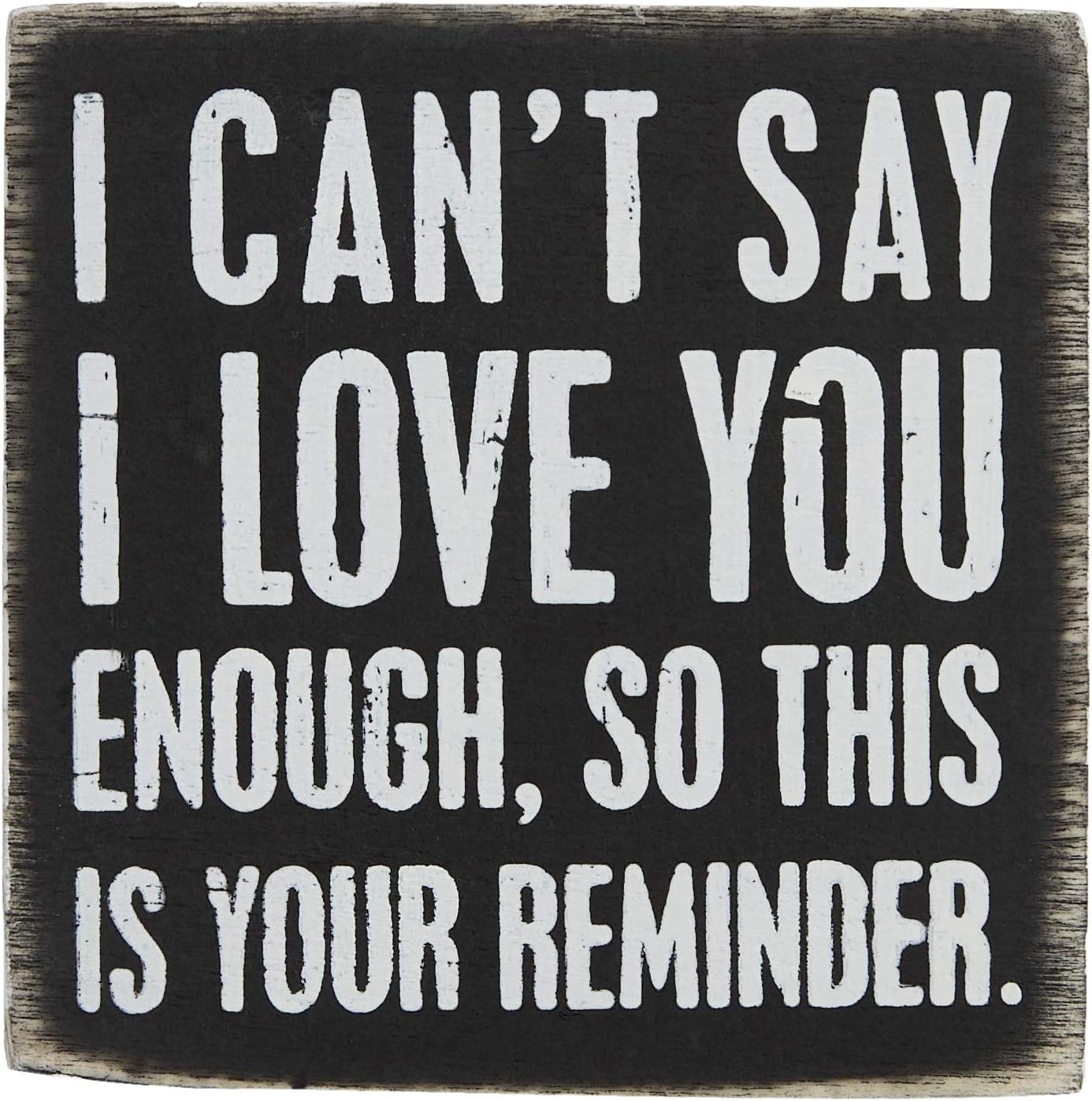 Primitives by Kathy 23238 Chevron Trimmed Box Sign, 3 x 3-Inches, I Love You - Image 2
