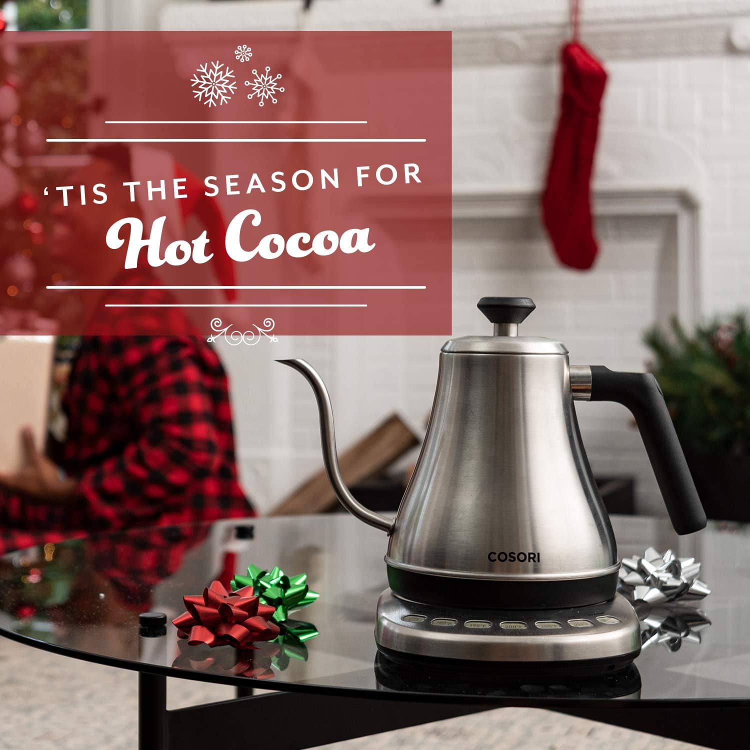 COSORI Gooseneck Electric Kettle with 5 Variable Presets, Pour Over & Coffee maker, 100% Stainless Steel Inner Lid & Bottom, 1200 Watt Quick Heating, 0.8L, Silver - Image 2