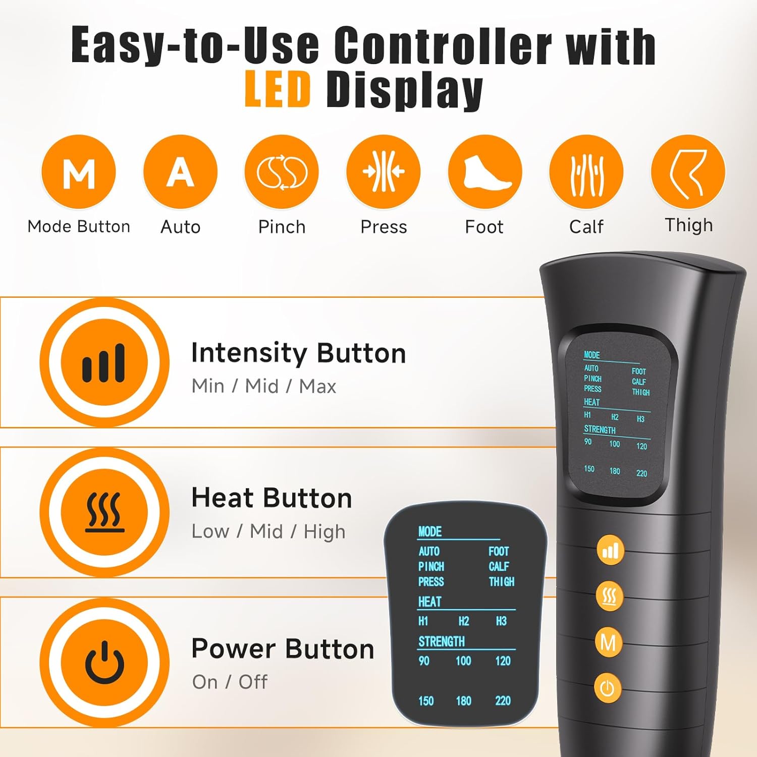 Leg Massager with Heat and Compression, Foot and Full Leg Massager for Circulation and Pain Relief, Sequential Compression Boots with 6 Modes, 6 Intensity, 3 Heat, Gifts for Mom, Dad, Athletes - Image 6