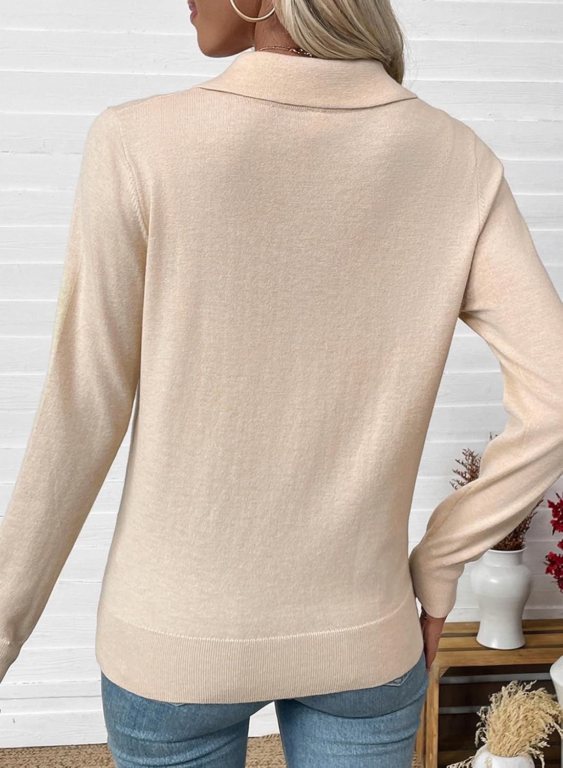 EVALESS Cardigan Sweaters for Women Wool Blend Lightweight Trendy Long Sleeve Lapel Collar Button Down Sweater Cardigans - Image 6